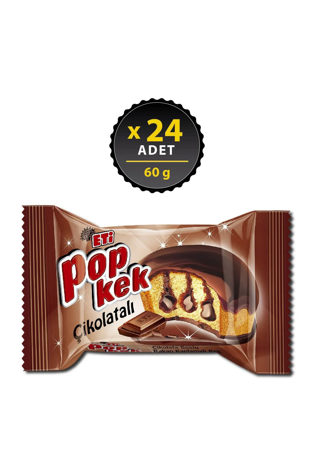 Popkek Çikolatalı Kek 60 g x 24 Adet