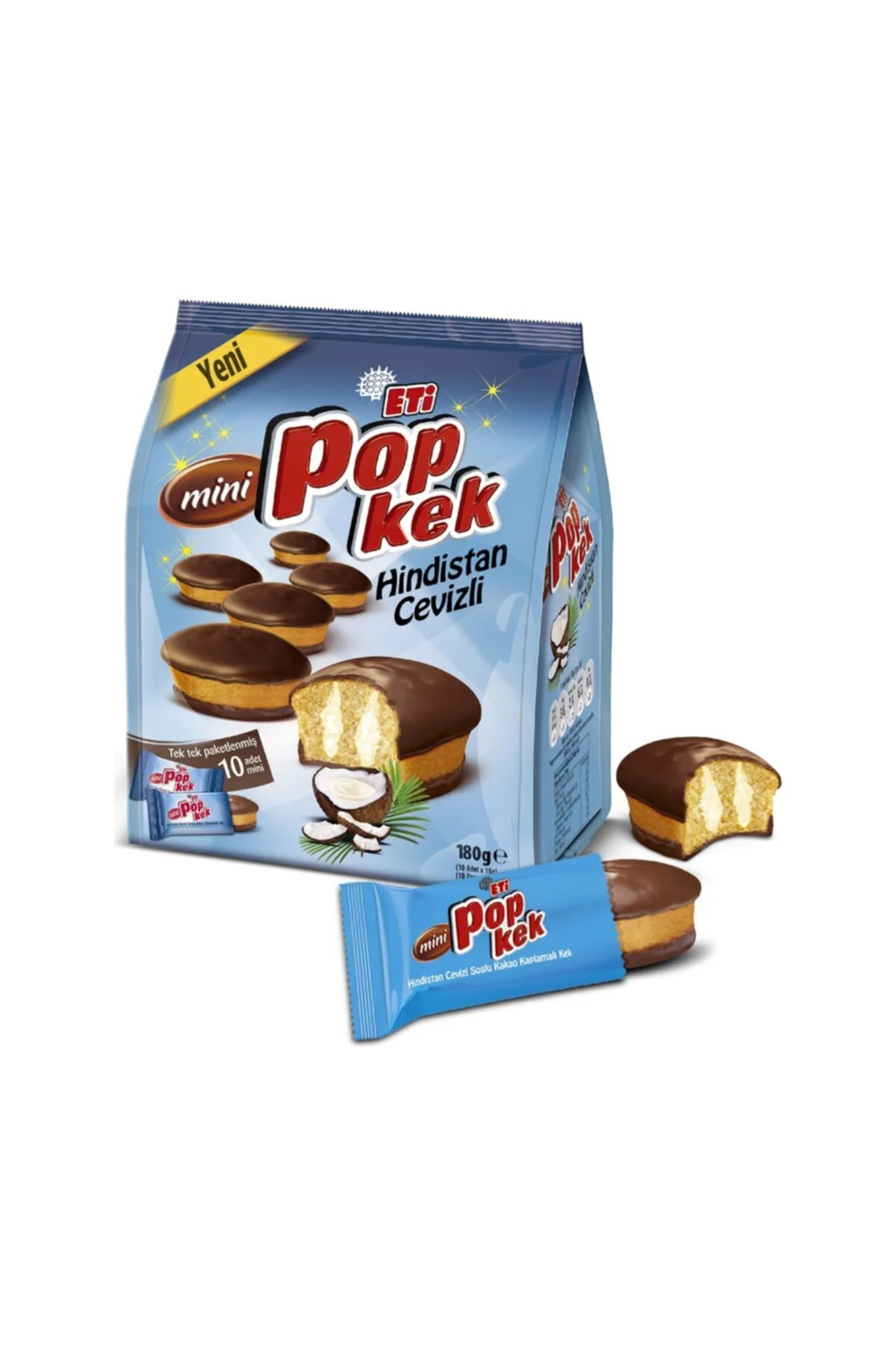 Popkek Hindistan Cevizli Mini 180 Gr X 10 Adet