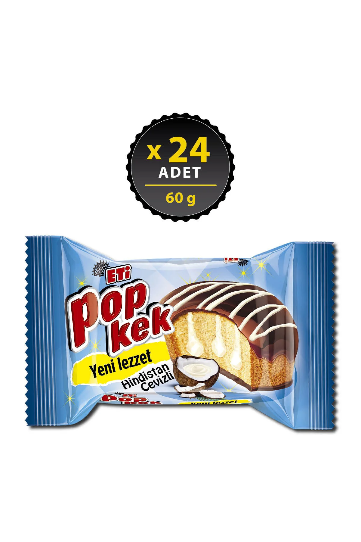 Popkek Hindistan Cevizli Kek 60 g x 24 Adet
