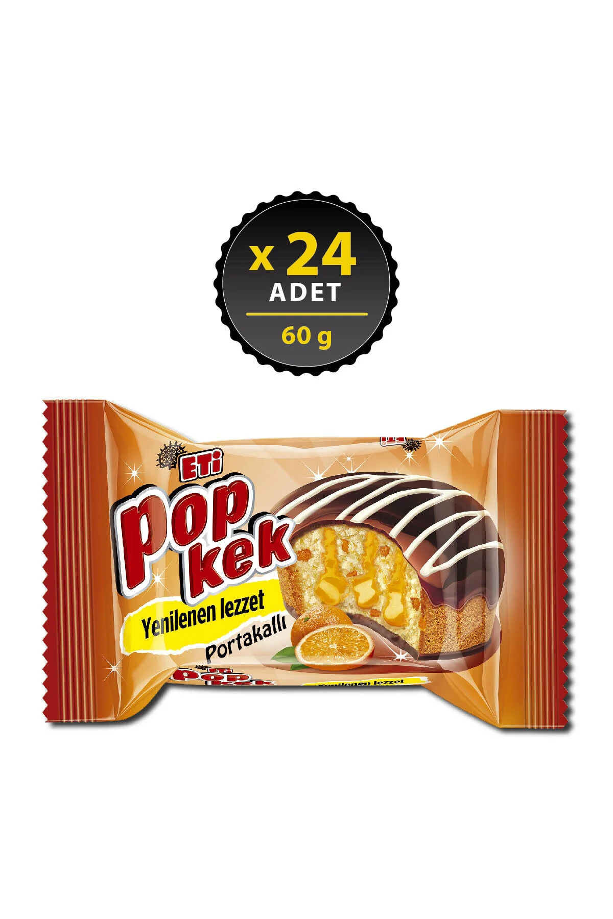 Popkek Portakallı Kek 60 g x 24 Adet