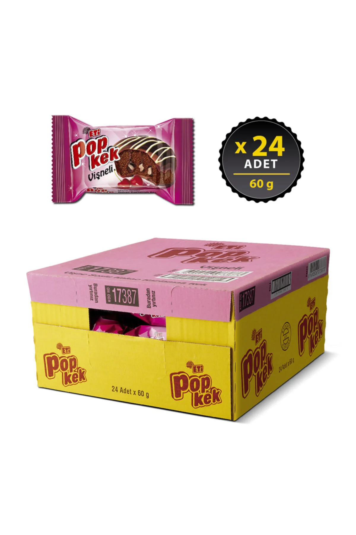 Popkek Vişneli Kek 60 g x 24 Adet