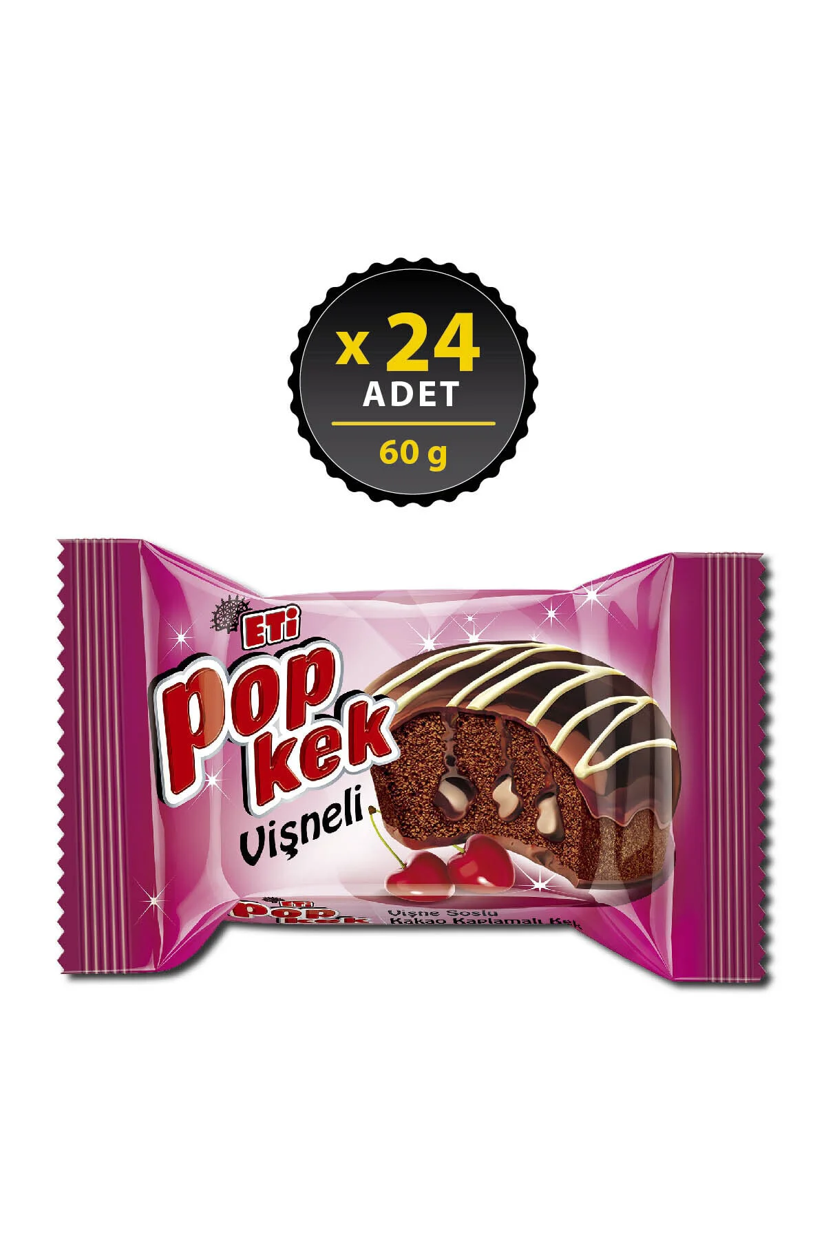 Popkek Vişneli Kek 60 g x 24 Adet