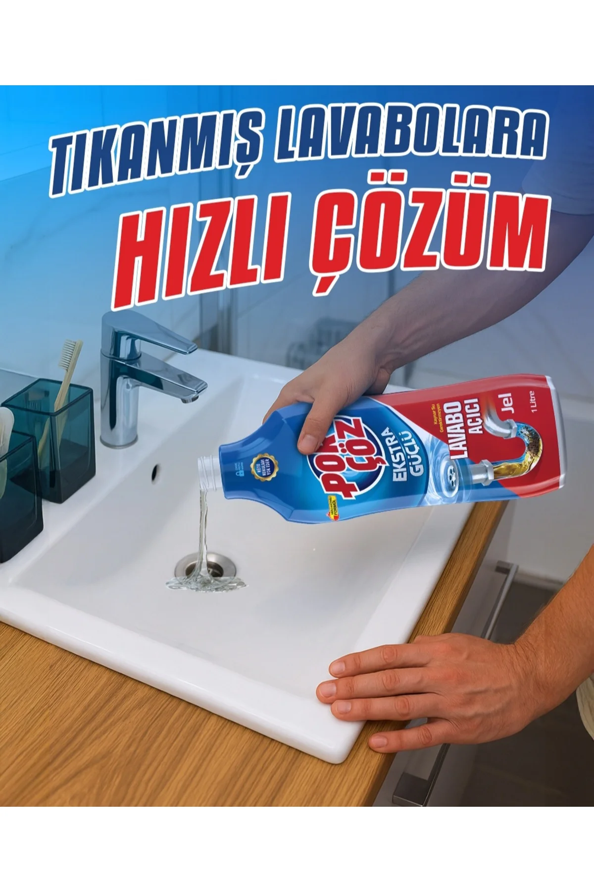 Porcoz Lavabo Acıcı Jel 1000 ml