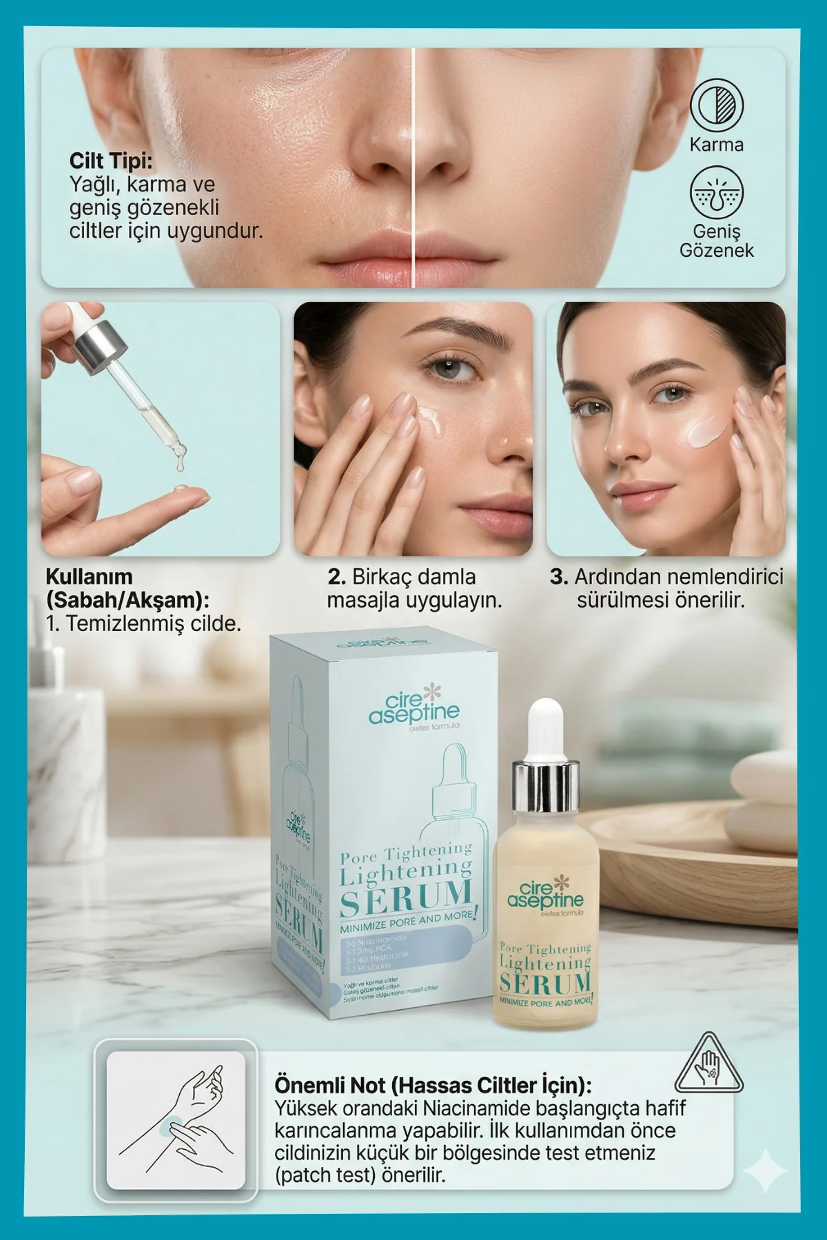 Pore Tightening Lightening Yüz Serumu 30 ml -Minimize Pore and More ! - Görsel 6
