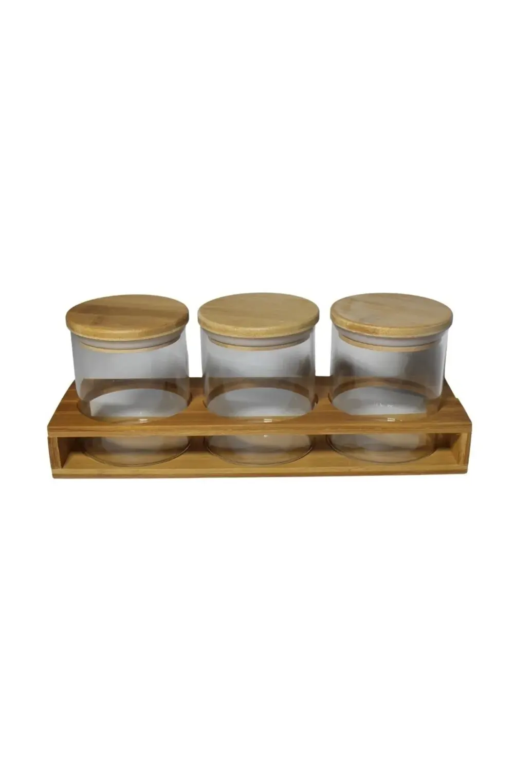 Porgold Bambu Baharatlık 500 Ml. 3'lü Bambu Stand