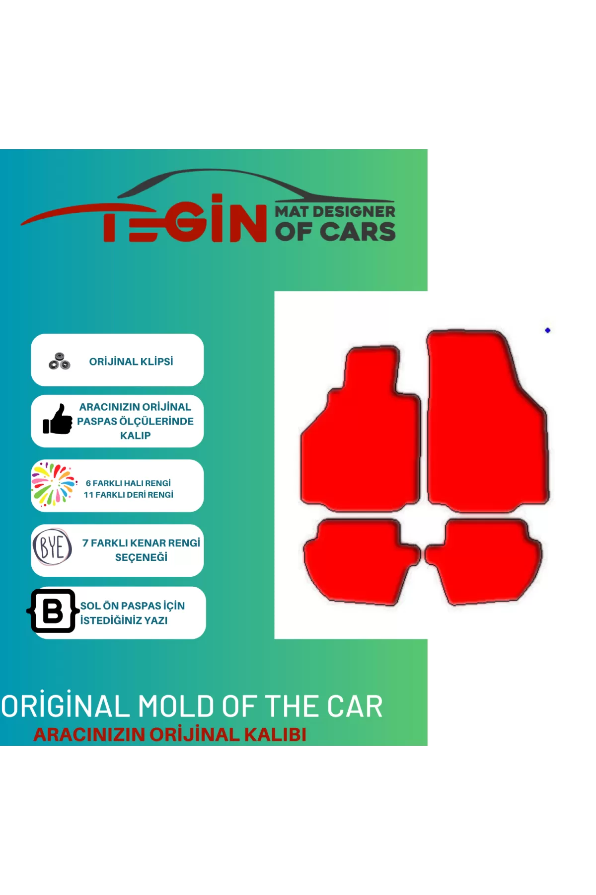 Porsche 911 996 1998-2004 Prime Gri Halı Sarı Kenar Halı Paspas