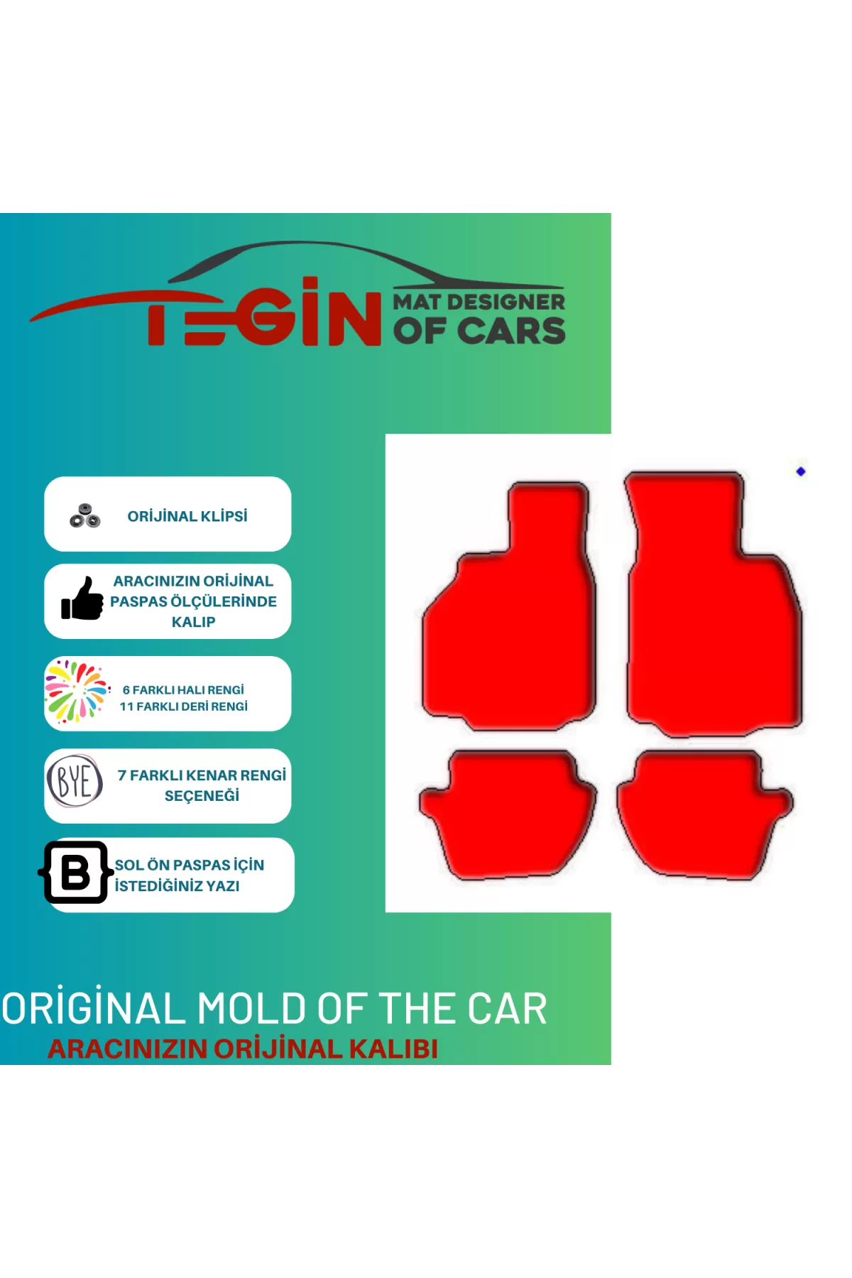 Porsche 911 996 4s 1999-2004 Prime Siyah Halı Beyaz Kenar Halı Pa