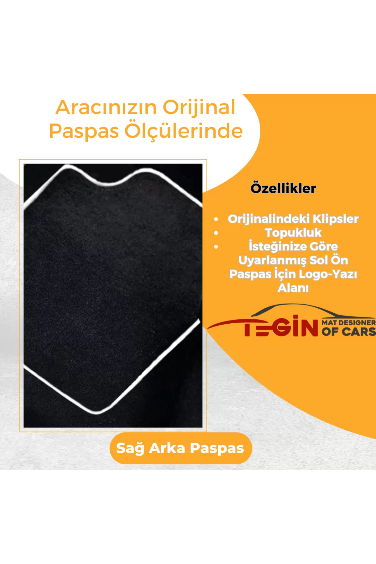 Porsche 911 996 4s 1999-2004 Prime Siyah Halı Beyaz Kenar Halı Pa