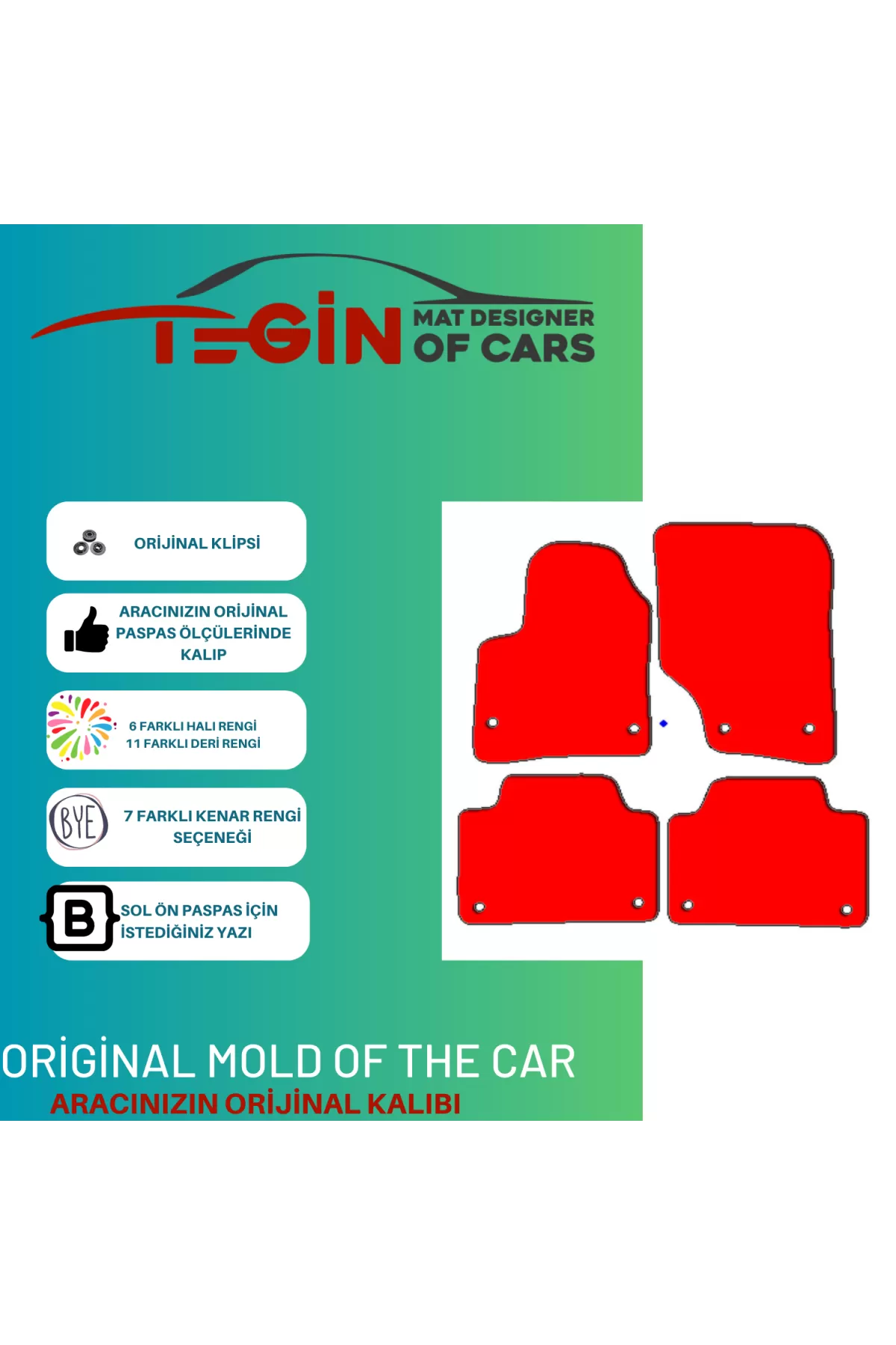 Porsche Cayenne 2002-2010 Prime Gri Halı Mavi Kenar Halı Paspas