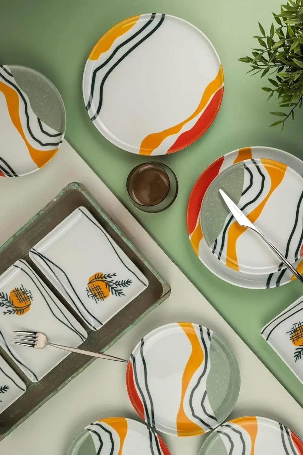 Porselen 18 Parça 6 Kişilik İkram Seti Estate 395519