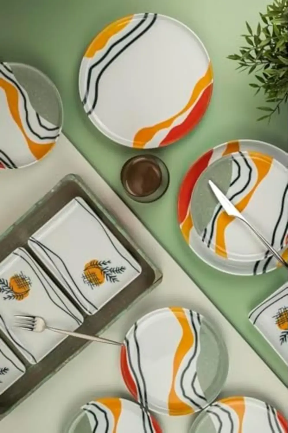 Porselen 18 Parça 6 Kişilik İkram Seti Estate 395519