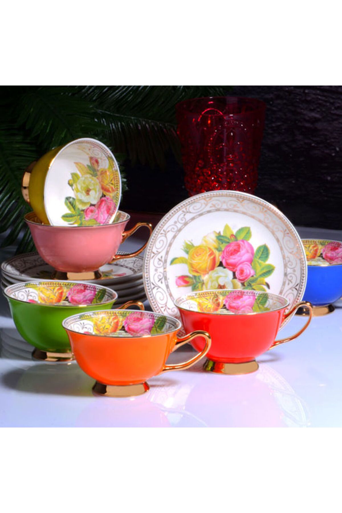 Kosova Porselen 6'Lı Nescafe Fincan Takımı 220Cc - Rose