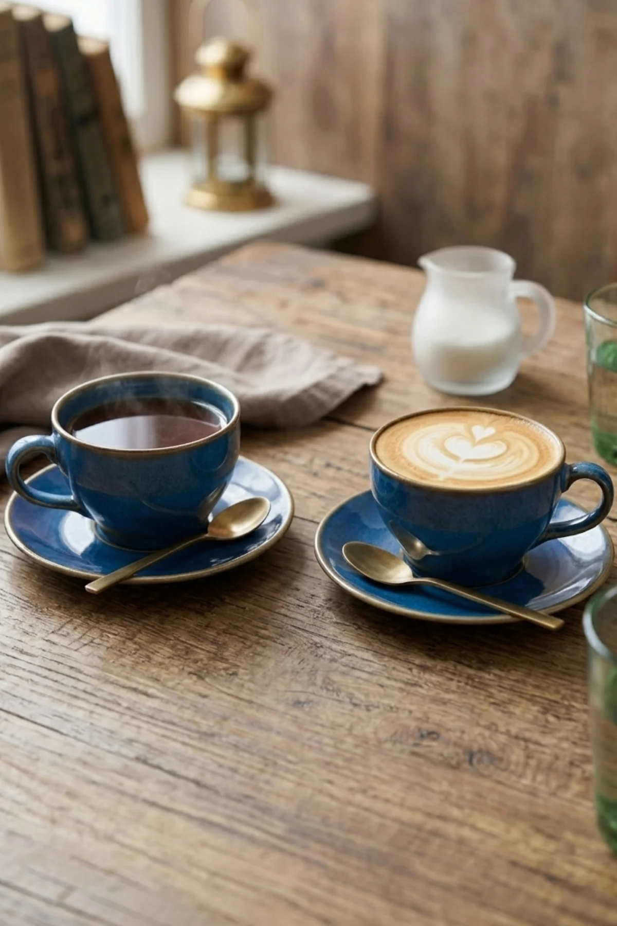 Porselen Çay-Kahve-Cappucino 2 Kişilik 4 Parça Fincan Seti