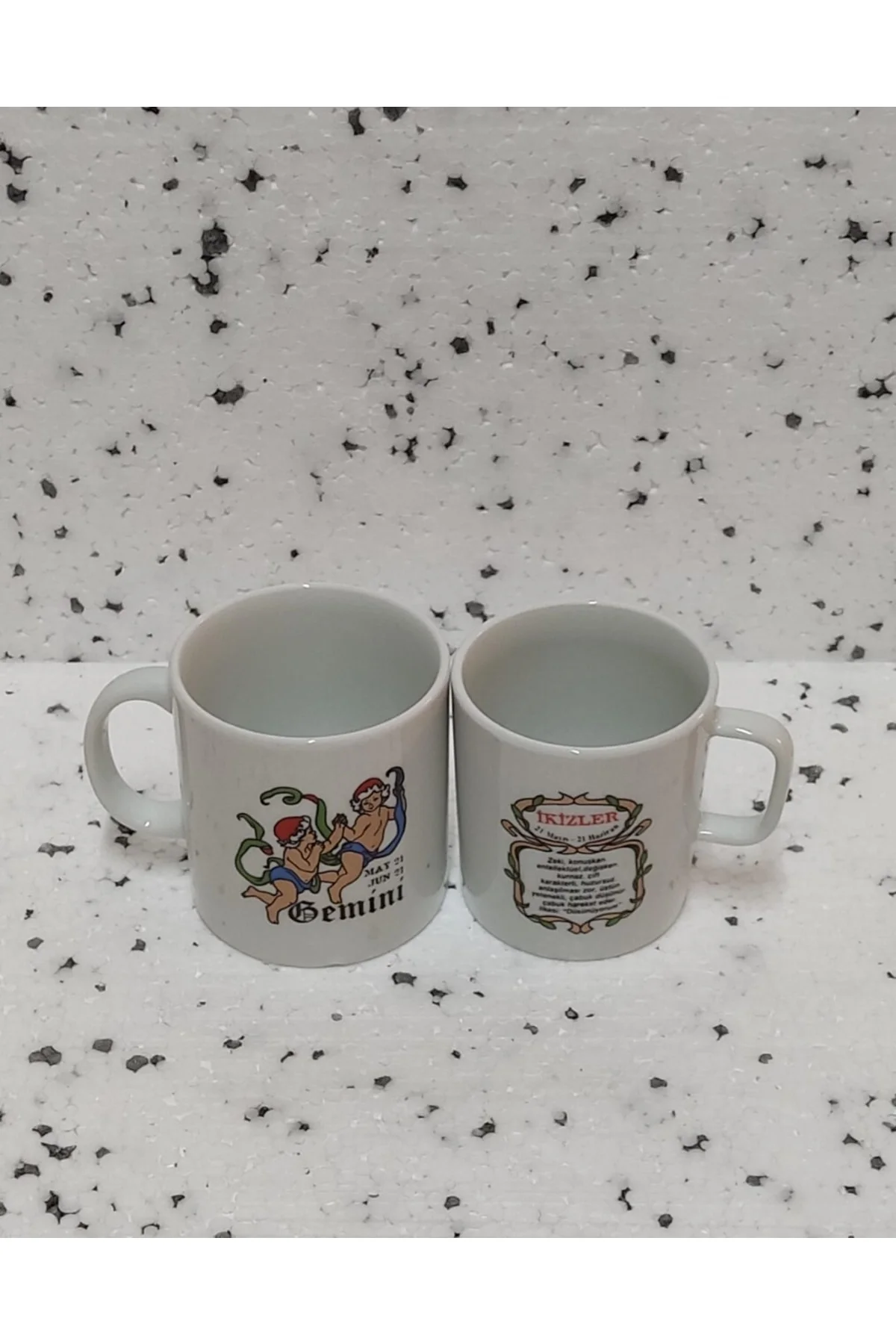 Porselen Ikizler Burç Kua Bardak