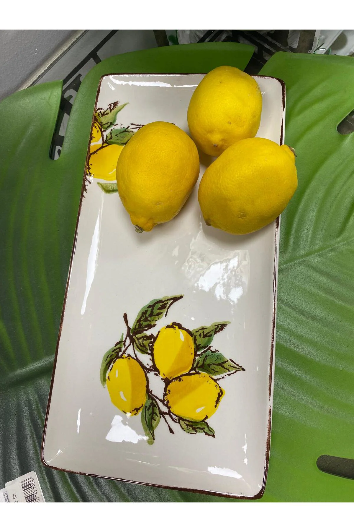 Porselen Limon Desenli Dikdörtgen Sunum Tabağı 28x14 cm Porselen Limon Desenli Dikdörtgen Sunum Tabağı 28x14 cm