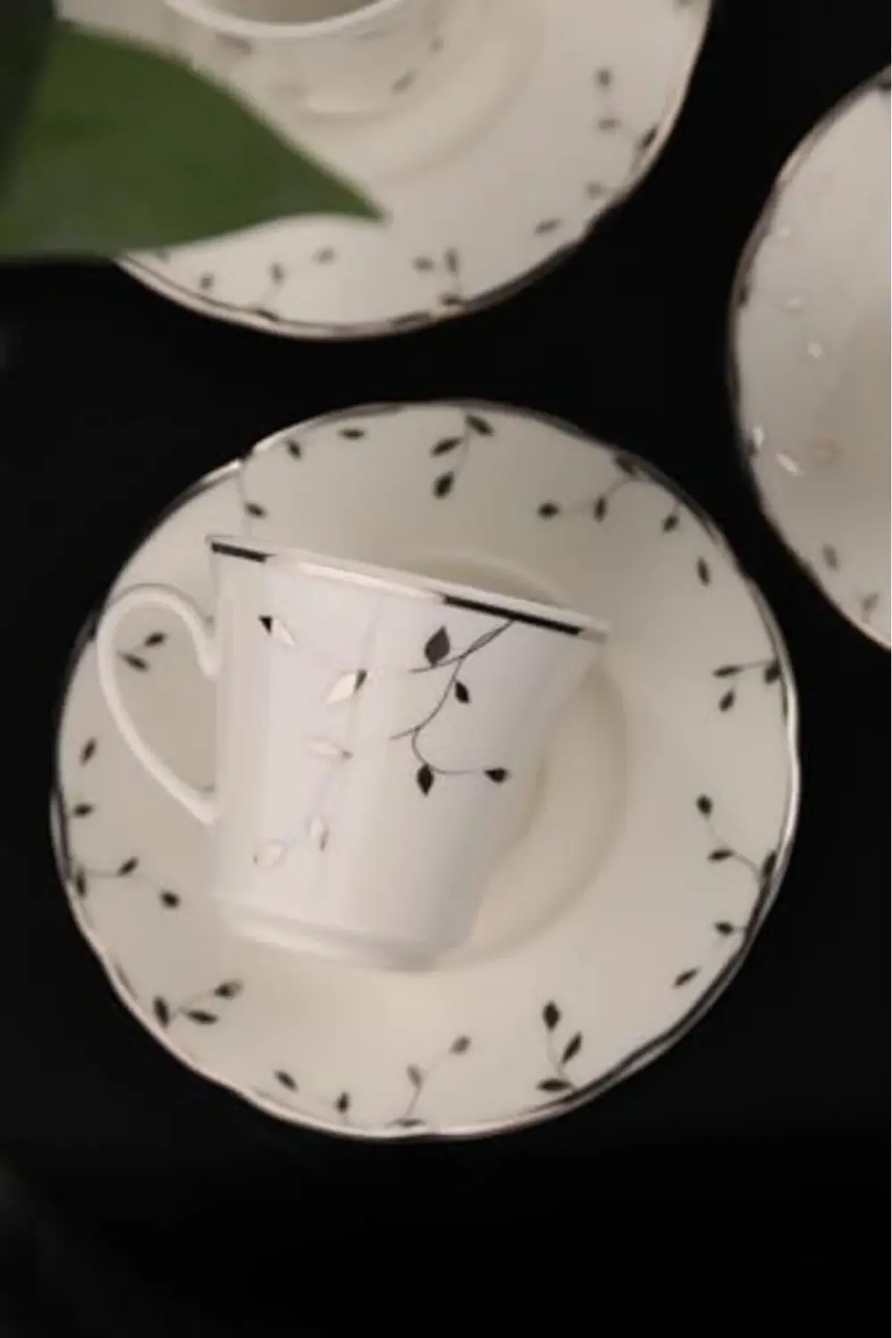 Porselen Olympos 12 Parça 6 Kişilik Kahve Takımı Les Silver 39551