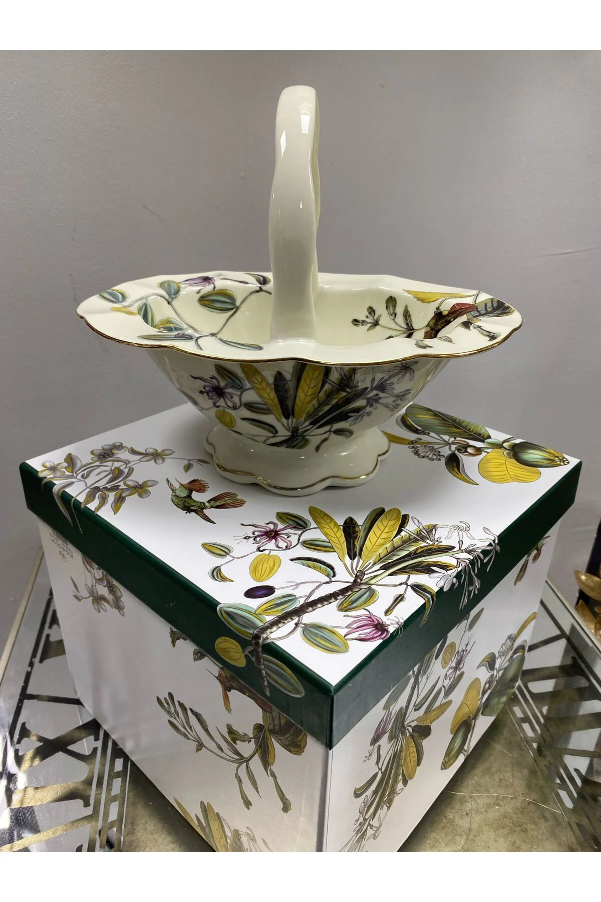 Porselen Sepet Meyvelik Dekoratif Kase (Olive) 25*18,5*21