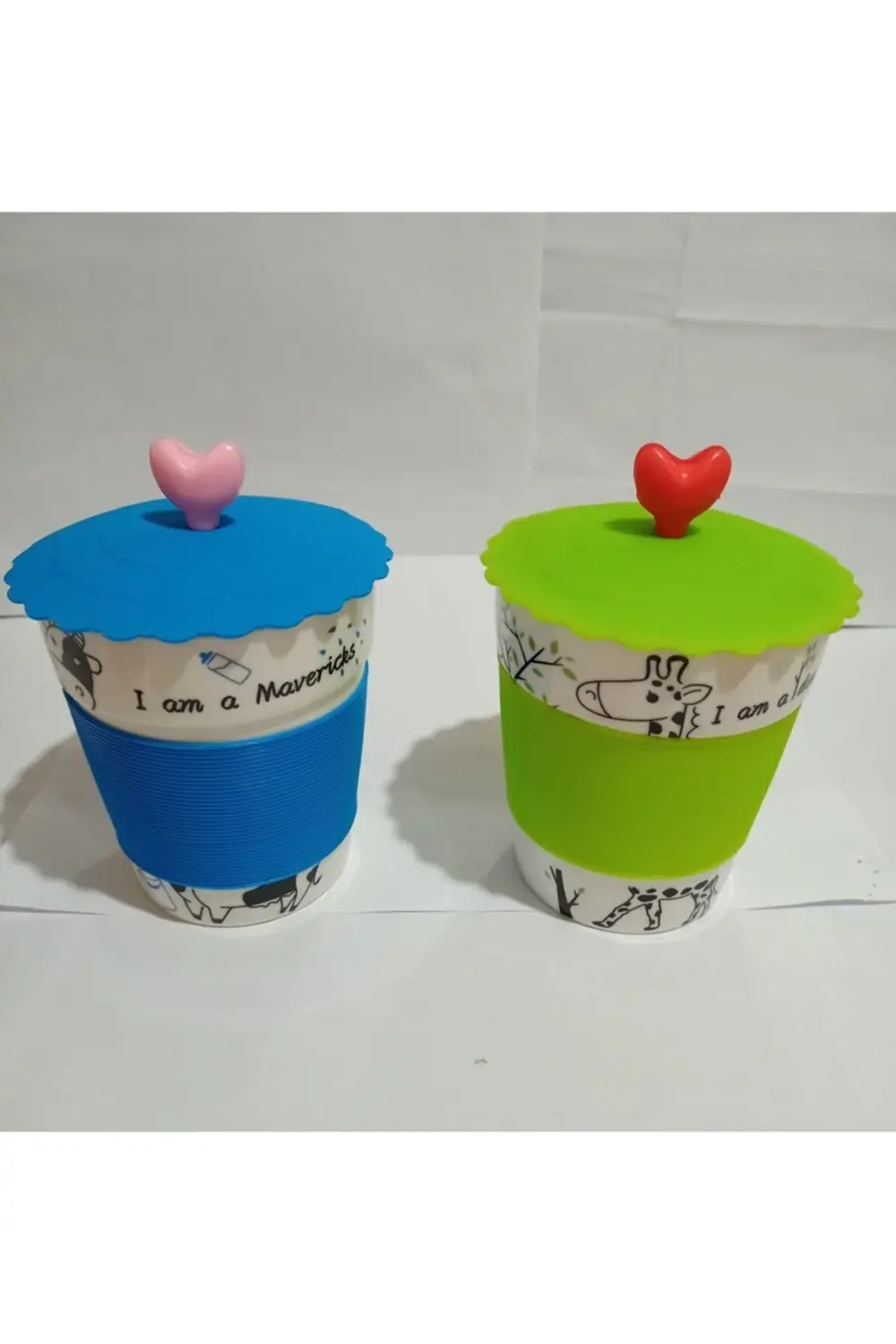 Porselen Silikon Kapaklı Kupa 2 Li Set