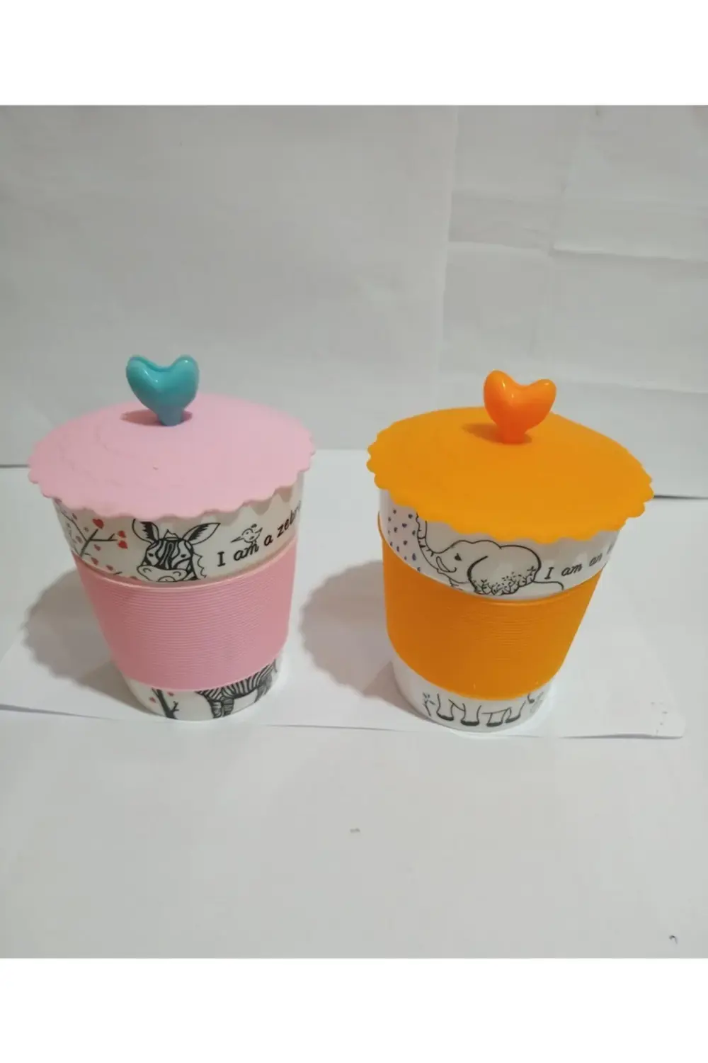 Porselen Silikonkapaklı Kupa 2 Li Set