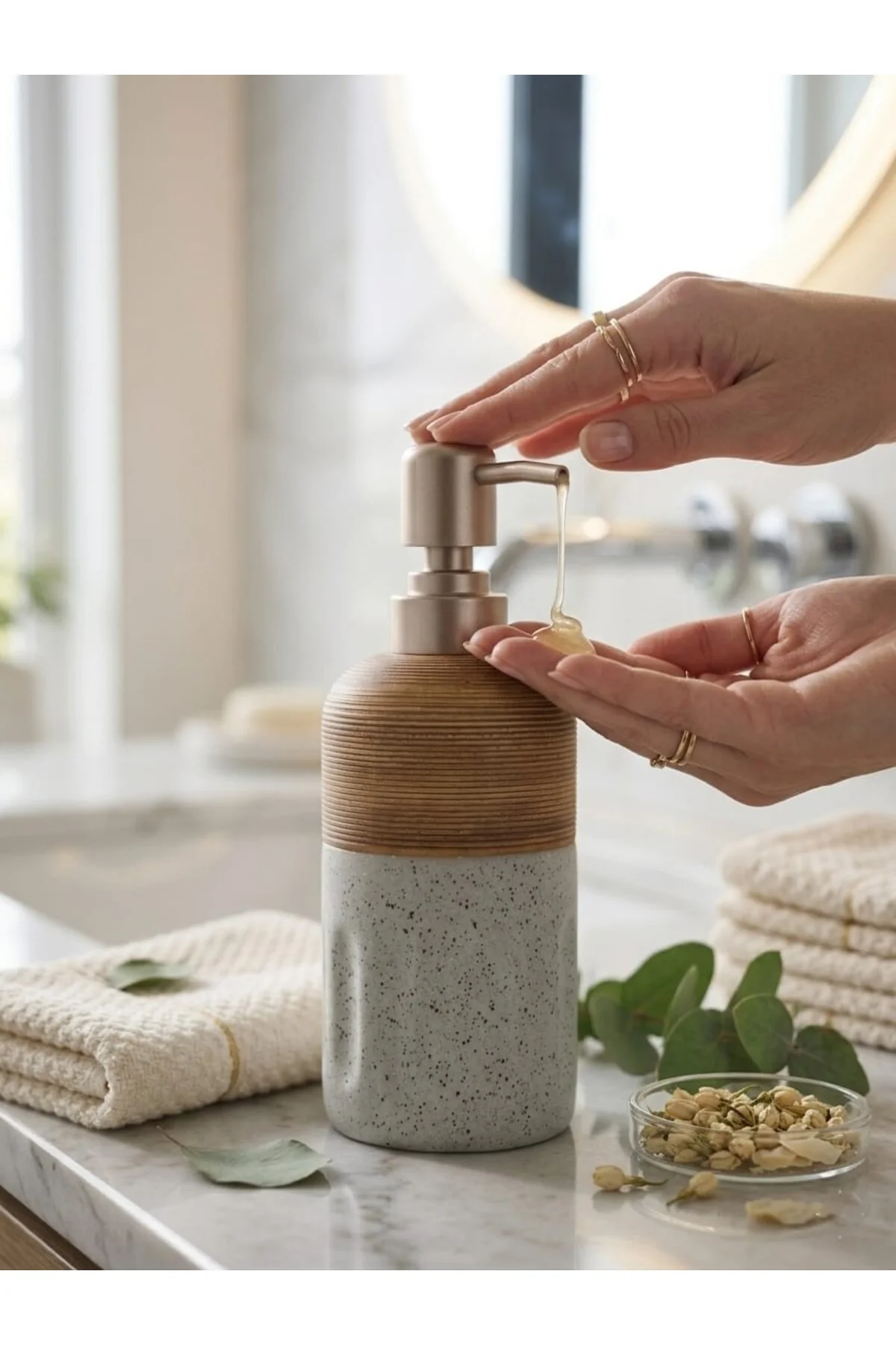 Porselen Sıvı Sabunluk - Lüks Banyo ve Mutfak Sabunluk - 350 ml Porselen Sıvı Sabunluk - Lüks Banyo ve Mutfak Sabunluk - 350 ml