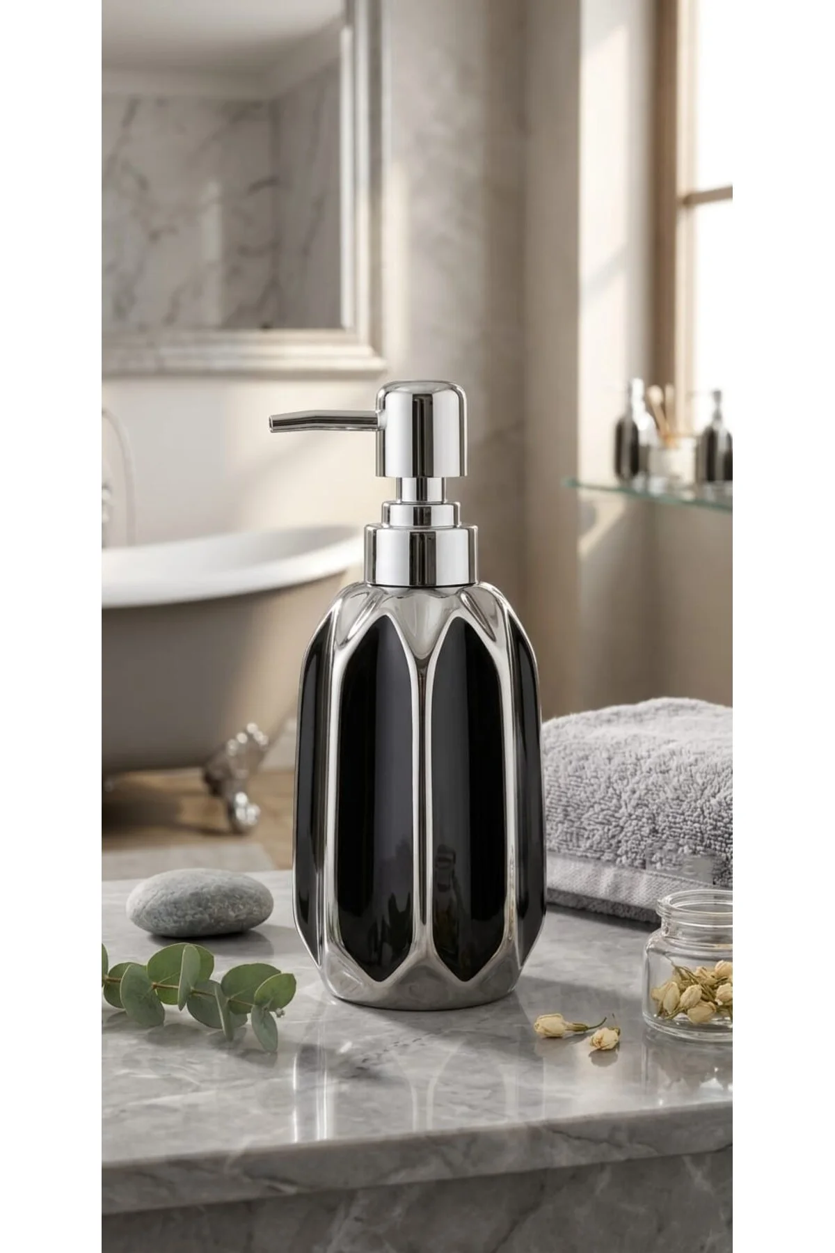 Porselen Sıvı Sabunluk - Lüks Banyo ve Mutfak Sabunluk - 350 ml Porselen Sıvı Sabunluk - Lüks Banyo ve Mutfak Sabunluk - 350 ml