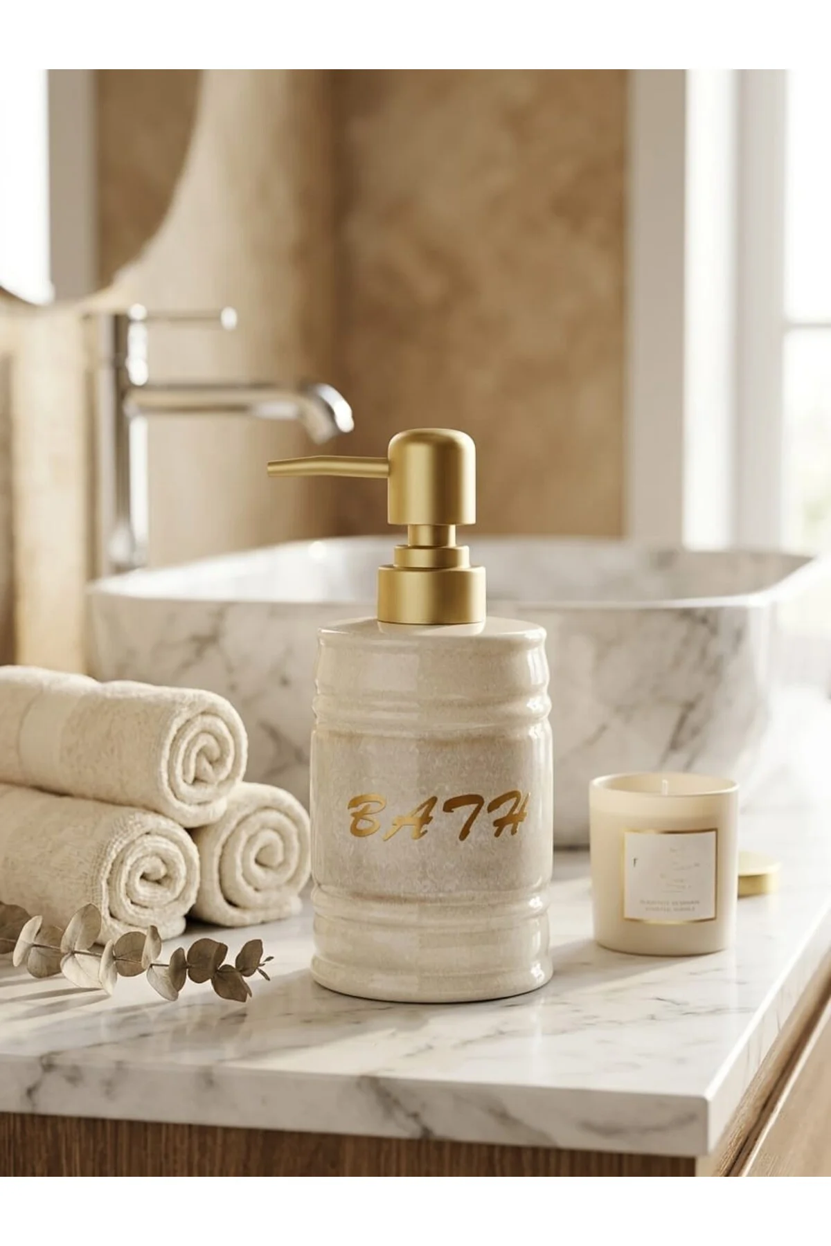 Porselen Sıvı Sabunluk - Lüks Banyo ve Mutfak Sabunluk - 350 ml Porselen Sıvı Sabunluk - Lüks Banyo ve Mutfak Sabunluk - 350 ml