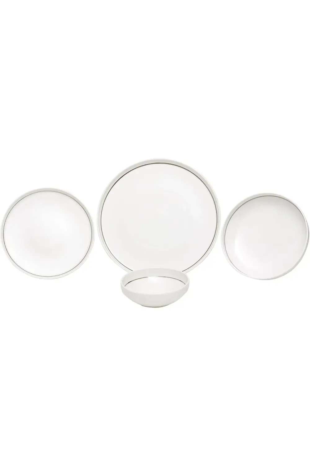 Porselen Swan Yemek Takımı Gümüş 24 Parça 395519