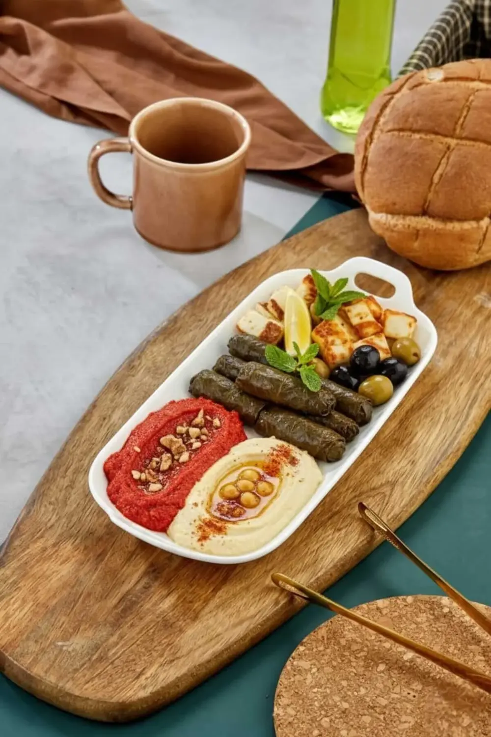 Porselen Uzun Kulplu Sunum Tabağı 31x13,5x3,5 cm