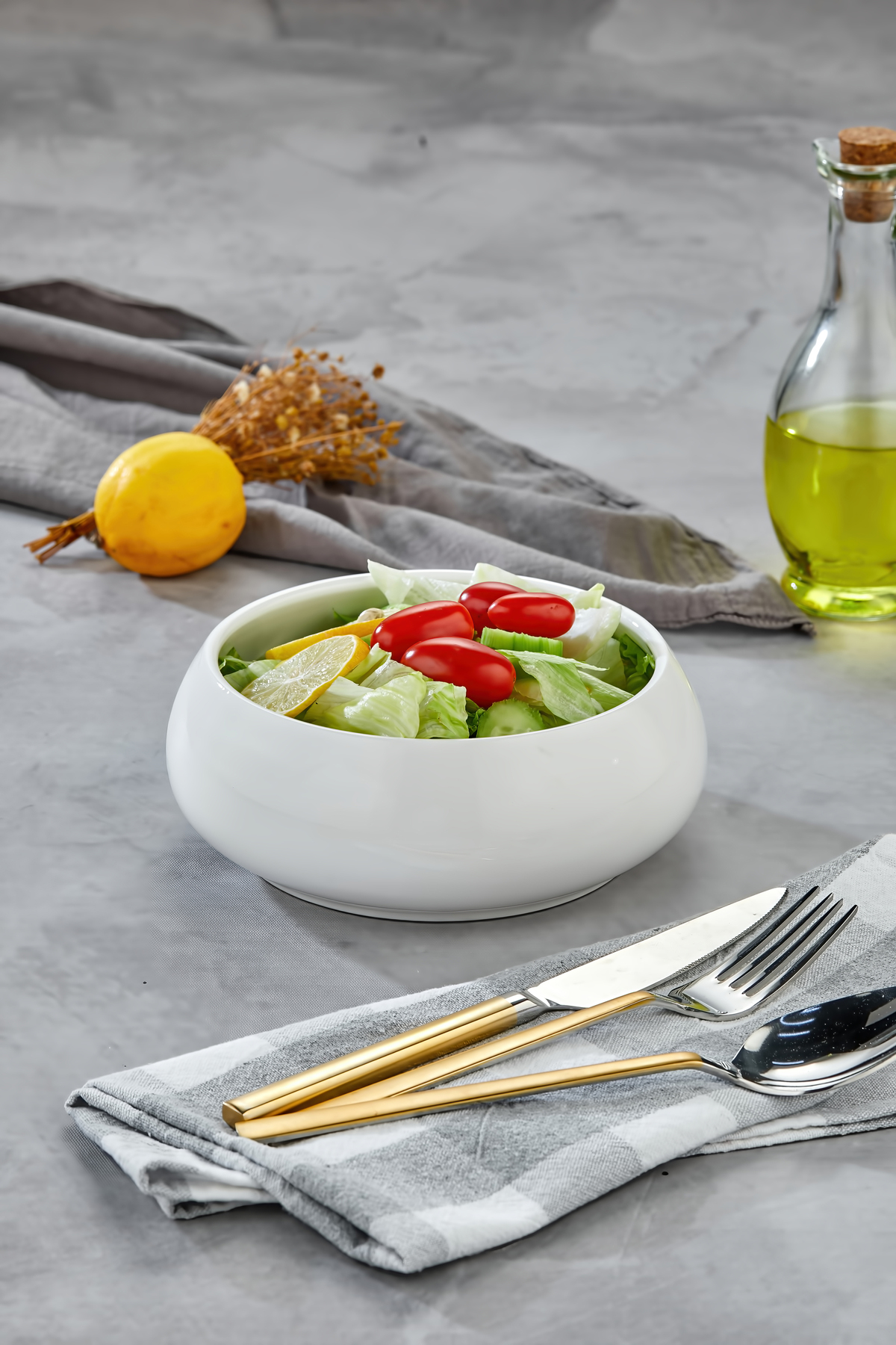 Porselen Yuvarlak Salata ve Servis Kasesi 17x6,5 cm