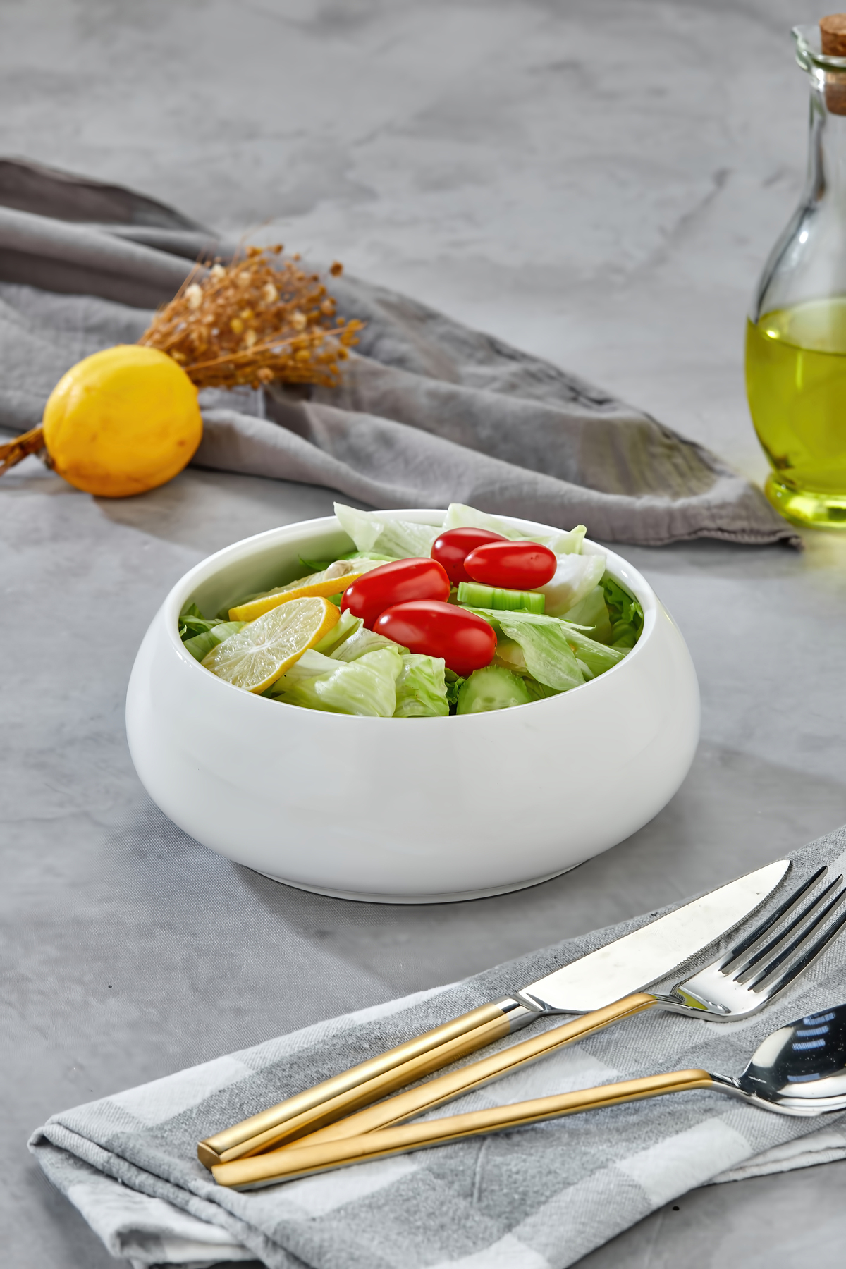 Porselen Yuvarlak Salata ve Servis Kasesi 17x6,5 cm