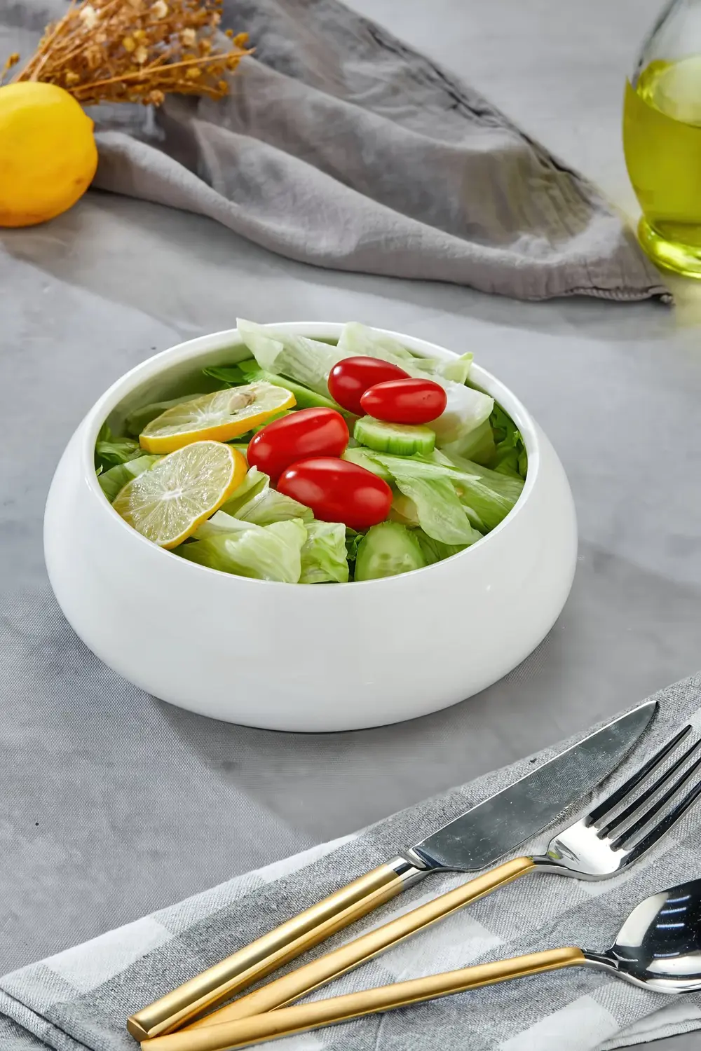 Porselen Yuvarlak Salata ve Servis Kasesi 17x6,5 cm