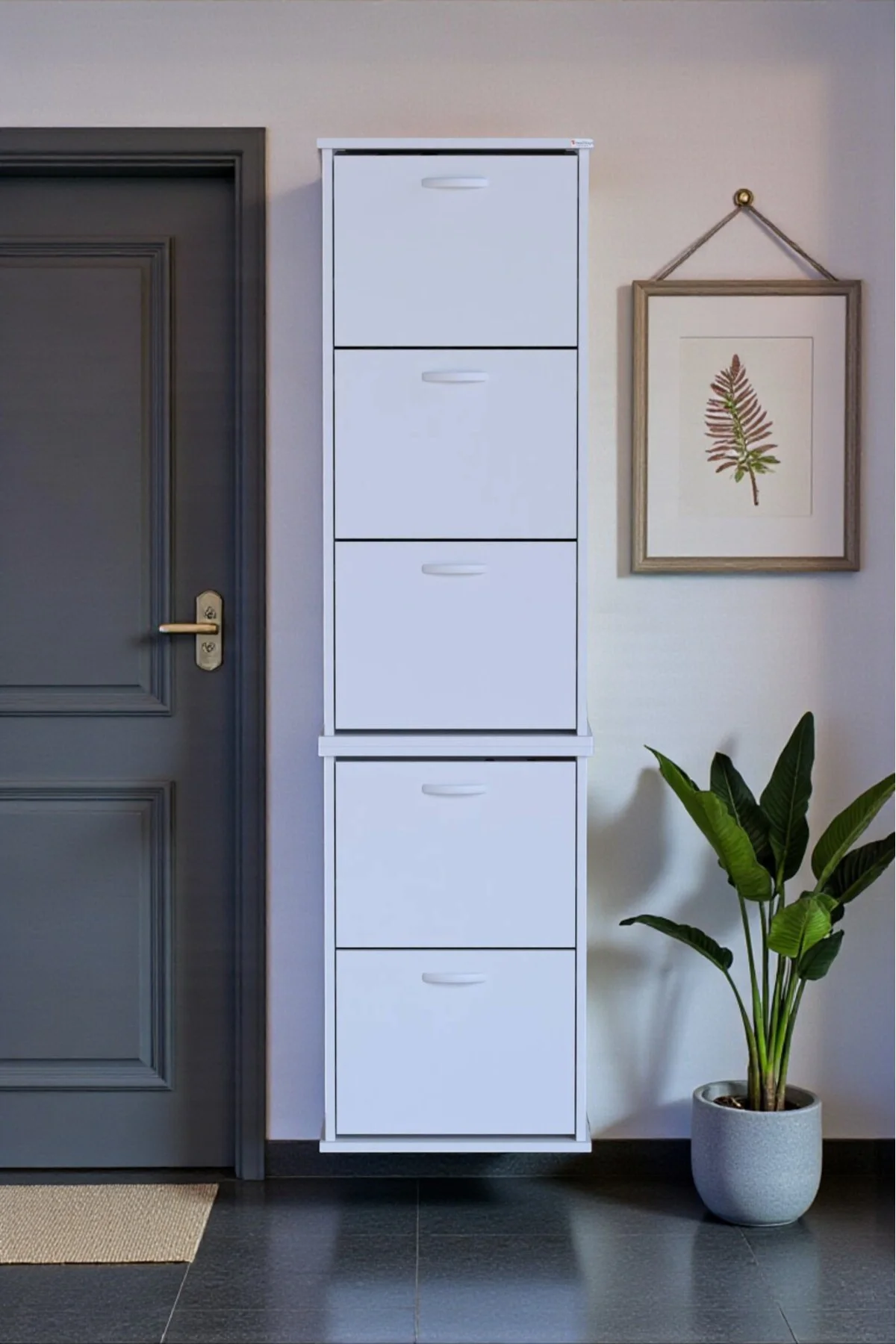 Porta 10 Bölmeli Ayakkabılık Beyaz 52 cm Genişlikte 52x193x26 cm Porta 10 Bölmeli Ayakkabılık Beyaz 52 cm Genişlikte 52x193x26 cm