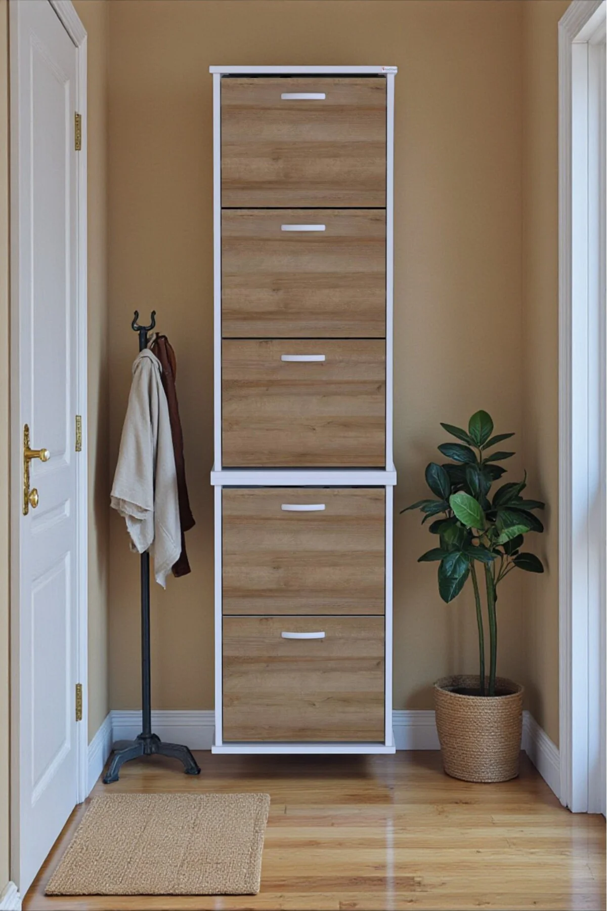 Porta 10 Bölmeli Ayakkabılık Meşe 52 cm Genişlikte 52x193x26 cm D