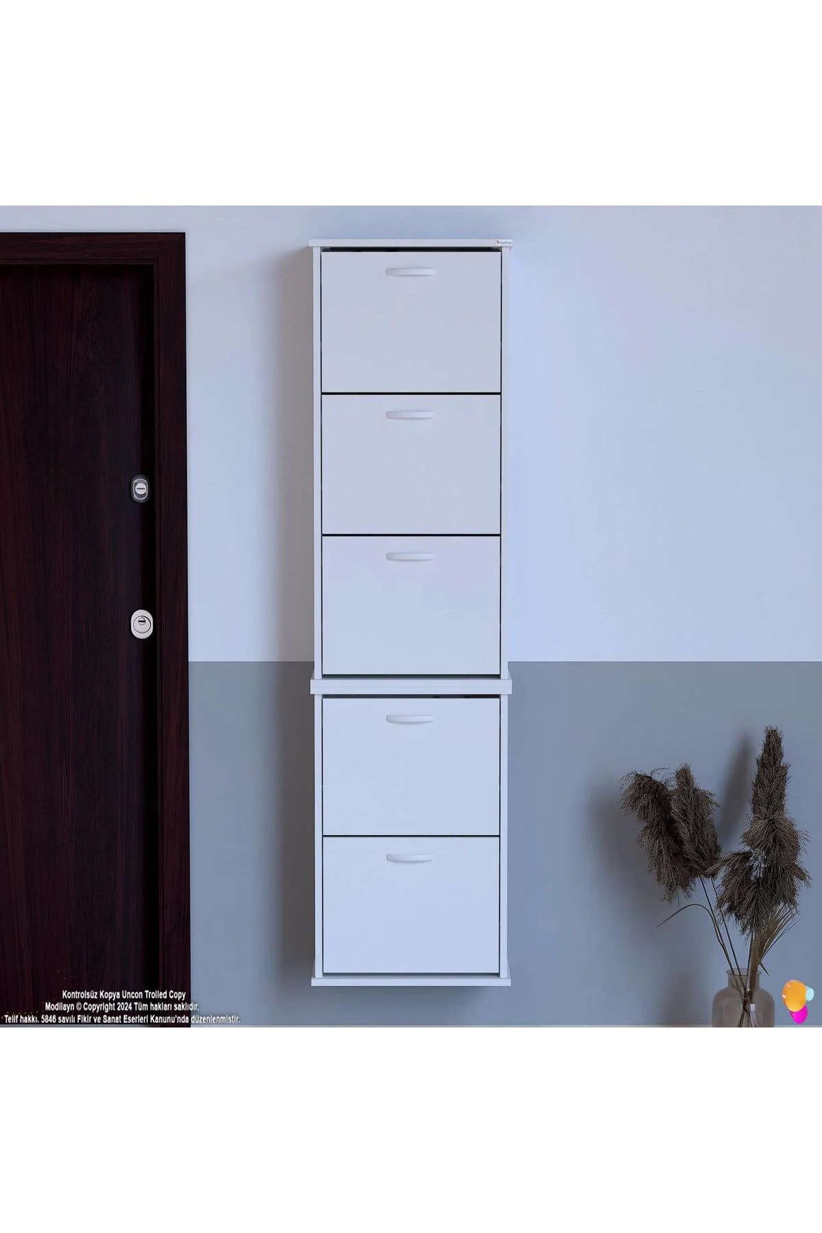 Porta 10 Bölmeli Ayakkabılık Beyaz 52 cm Genişlikte 52x193x26 cm Porta 10 Bölmeli Ayakkabılık Beyaz 52 cm Genişlikte 52x193x26 cm