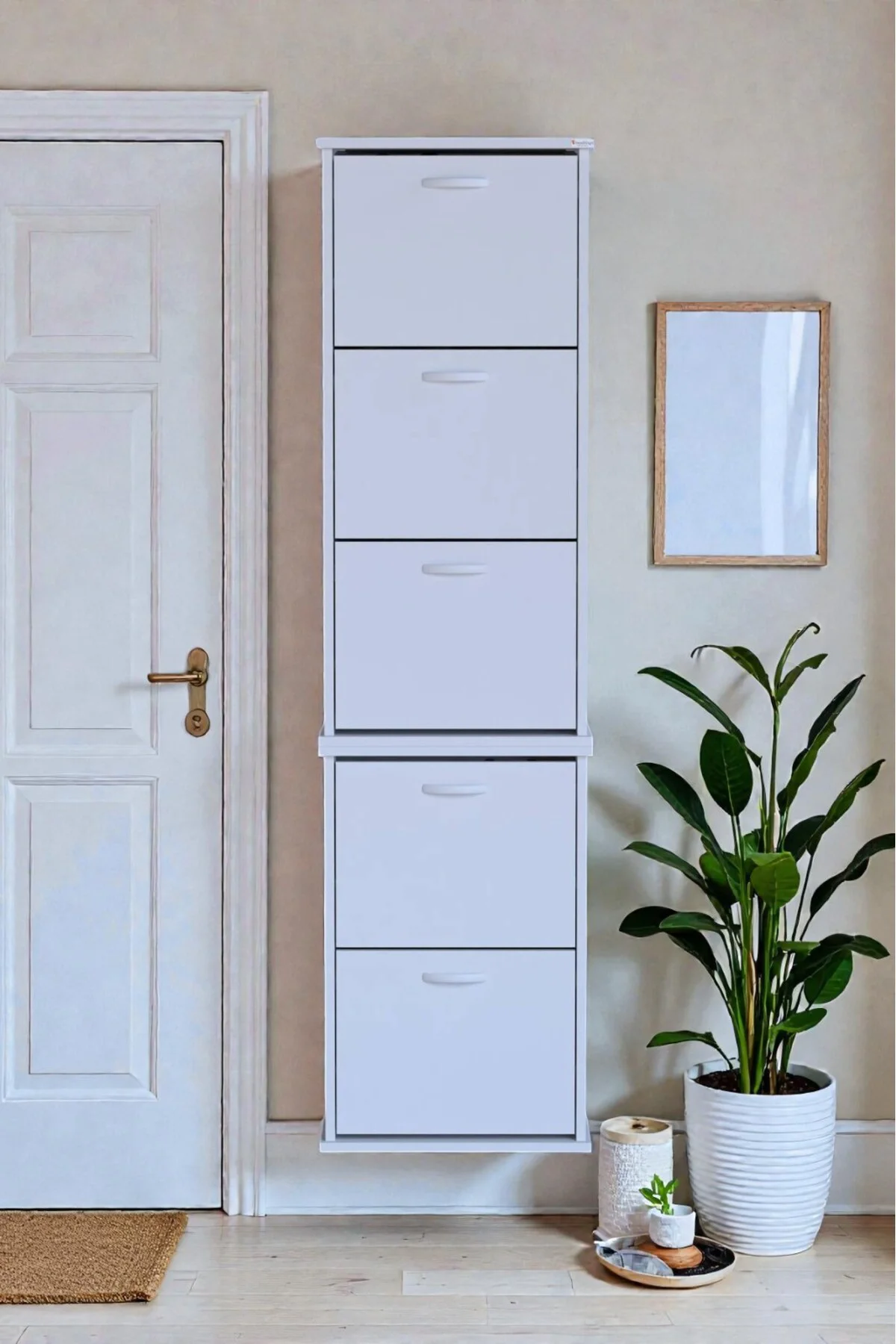 Porta 10 Bölmeli Ayakkabılık Beyaz 52 cm Genişlikte 52x193x26 cm Porta 10 Bölmeli Ayakkabılık Beyaz 52 cm Genişlikte 52x193x26 cm