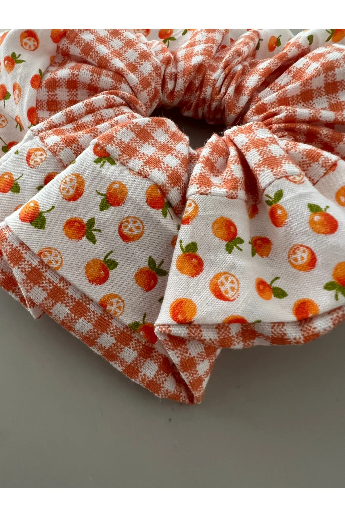 Portakali Pamuk Scrunchie Pötikare Portakal Turuncu Lastik Toka