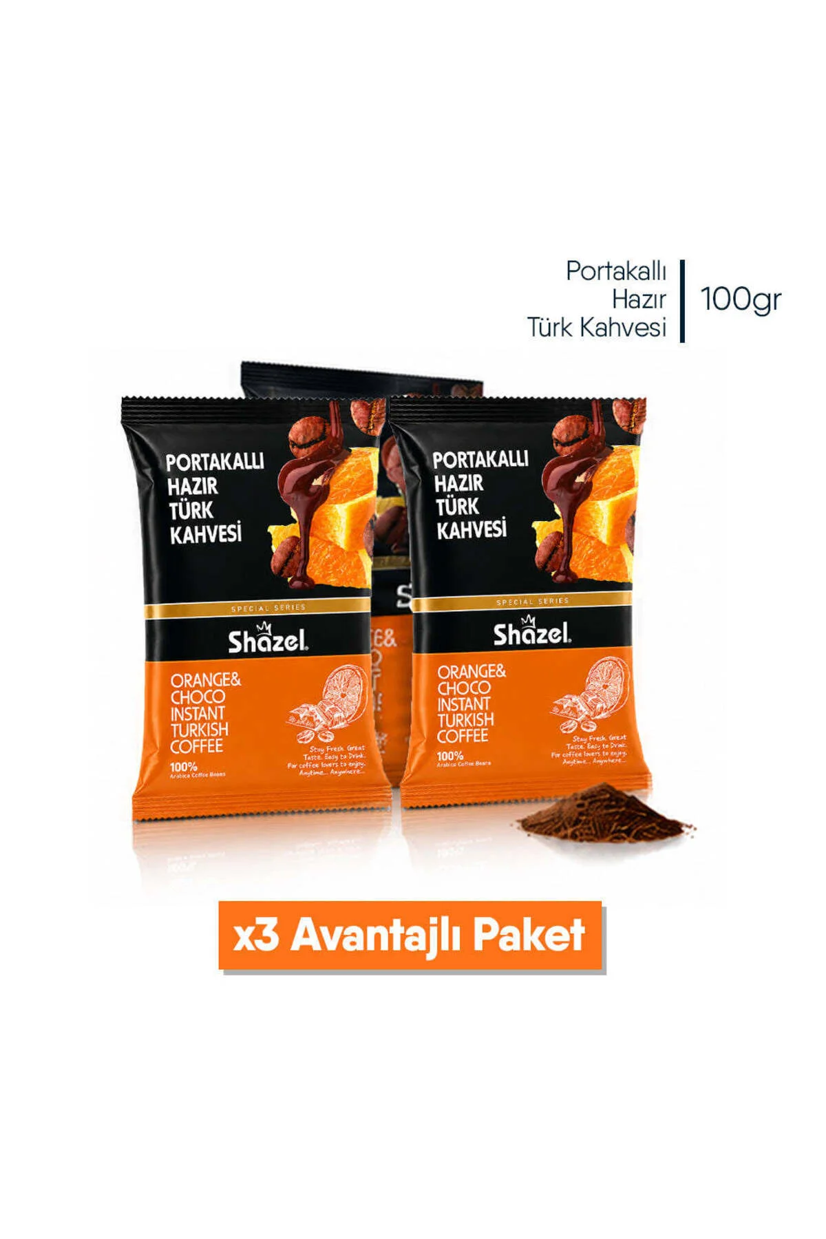 Portakallı Hazır Türk Kahvesi 100g X 3 Adet Fiyatı, Yorumları ve Özellikleri