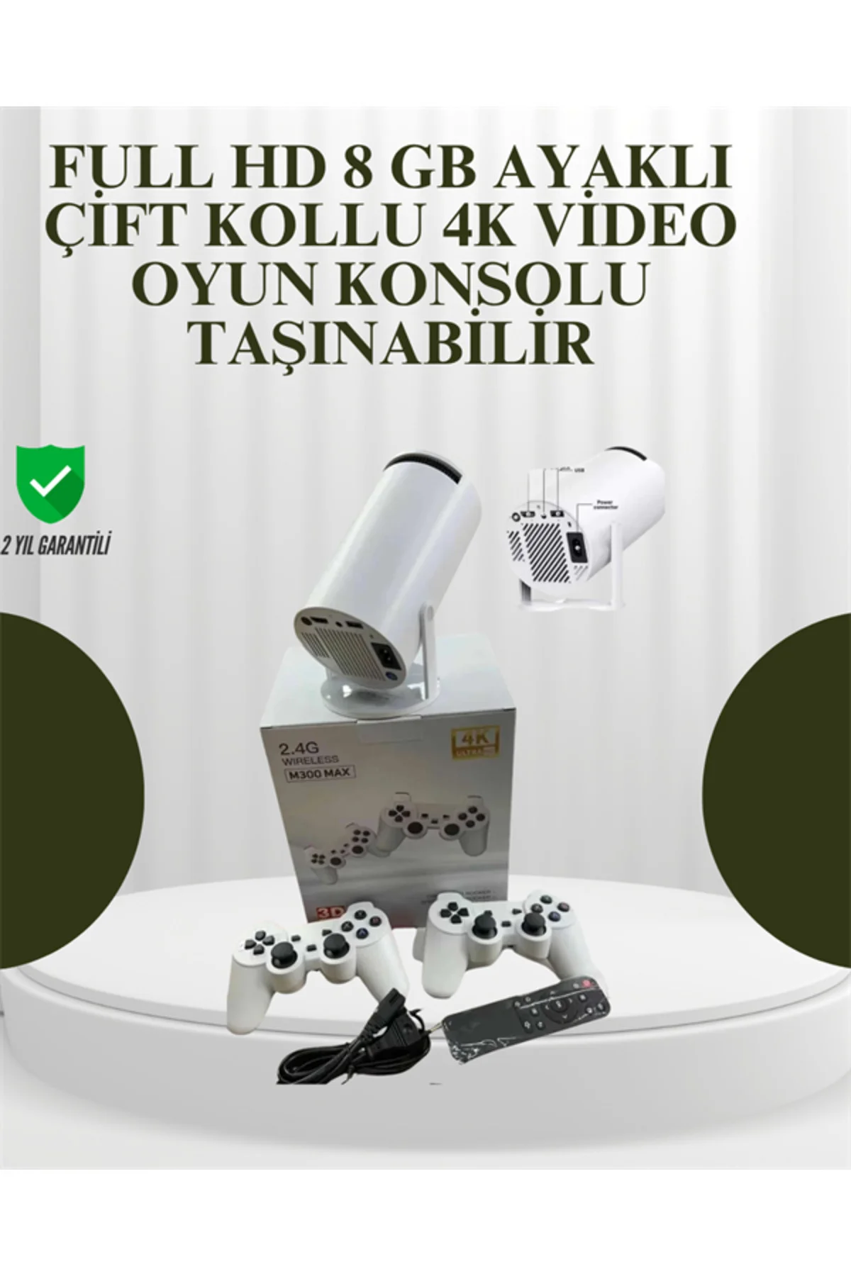 Portatif 4K Projeksiyon – 4.000 Uygulama, Kablosuz Yansıtma ve Bl
