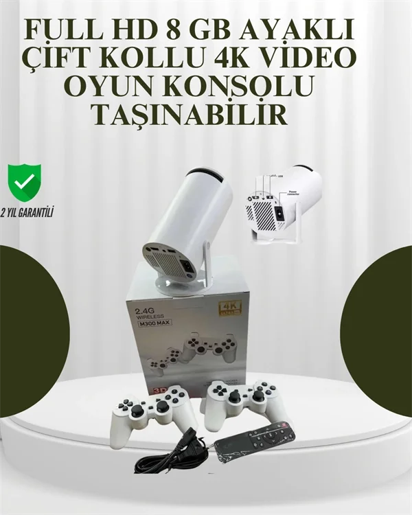 Portatif 4K Projeksiyon – 4.000 Uygulama, Kablosuz Yansıtma ve Bl