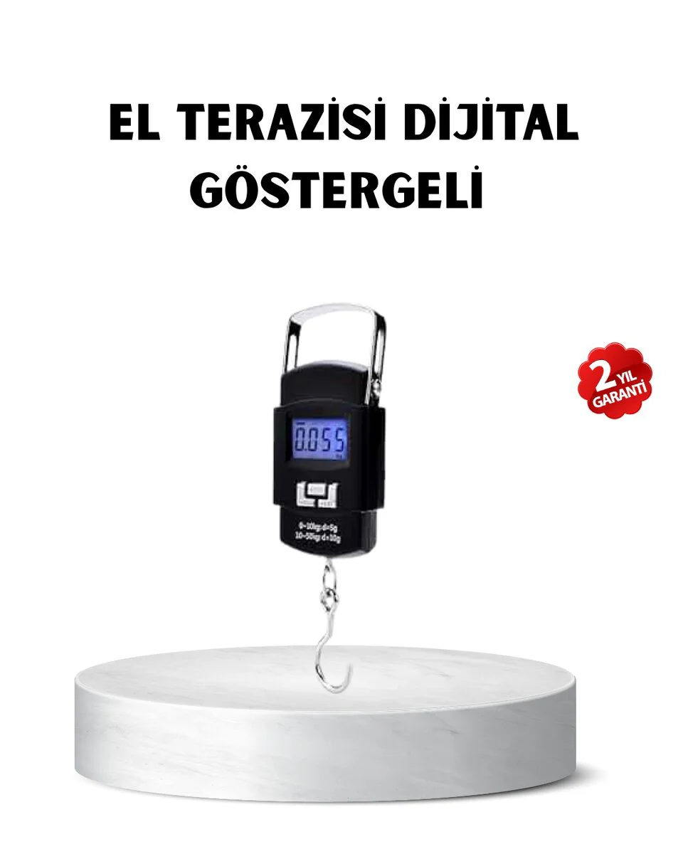 Portatif Dijital El Kantarı 50kg – Bavul Kargo ve Paket Tartı Cihazı
