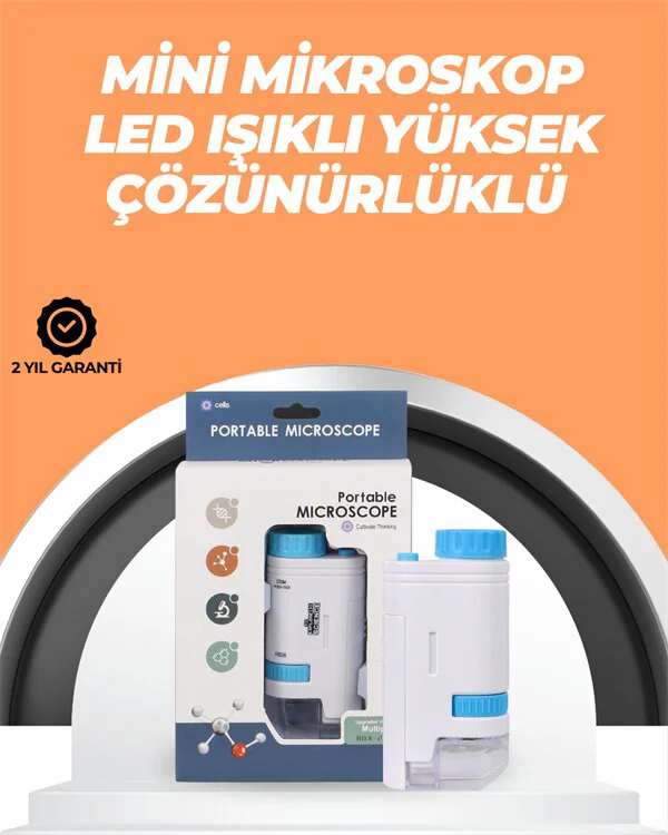 Portatif El Mikroskop - LED Işıklı 80X-200X Büyütme ve Hızlı Net Odaklama