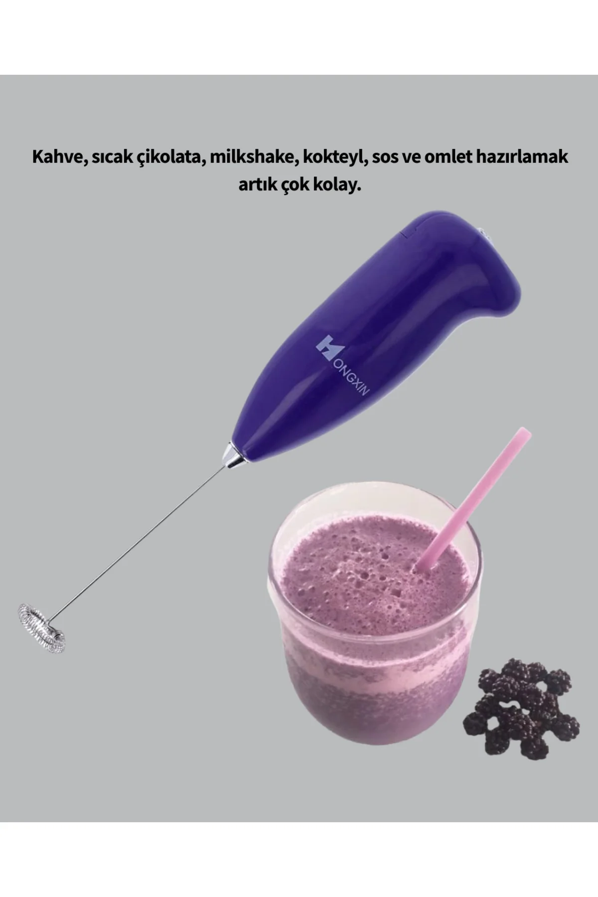 Portatif Kahve Köpürtücü – Latte, Cappuccino, Milkshake ve Puding Yapıcı