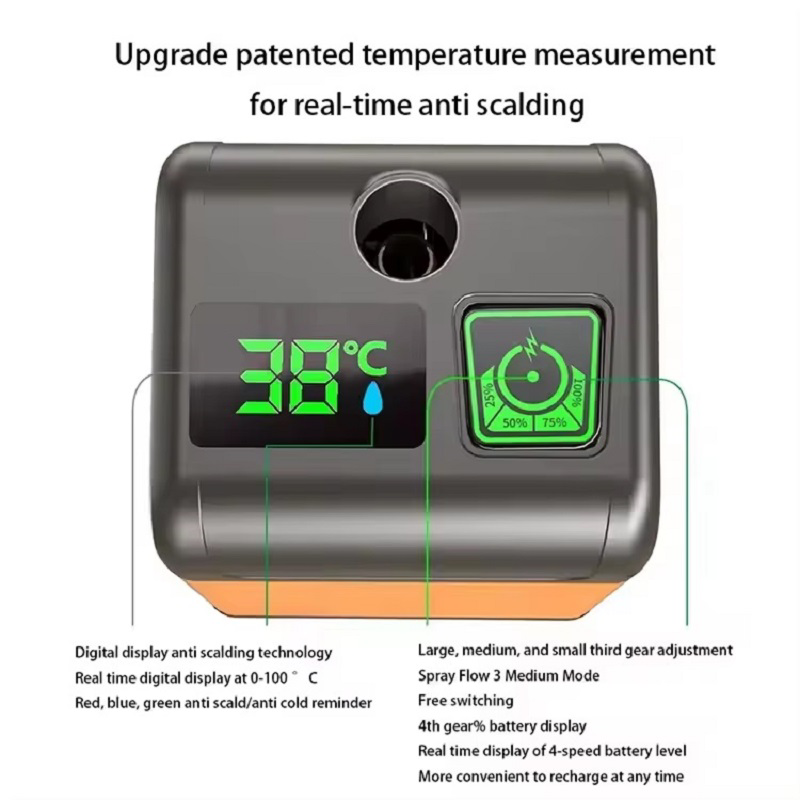 Portatif Kamp Duşu 3 farklı basınç ayarlı ısı ve şarj göstergeli 7800 mah şarj edilebilir Portatif Kamp Duşu 3 farklı basınç ayarlı ısı ve şarj göstergeli 7800 mah şarj edilebilir