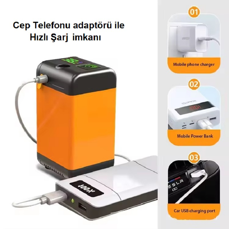 Portatif Kamp Duşu 3 farklı basınç ayarlı ısı ve şarj göstergeli 7800 mah şarj edilebilir Portatif Kamp Duşu 3 farklı basınç ayarlı ısı ve şarj göstergeli 7800 mah şarj edilebilir
