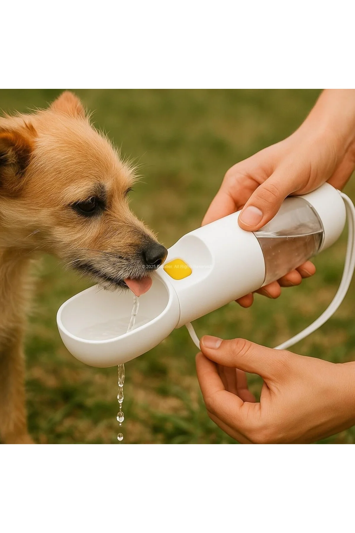 Portatif Kedi Köpek Mama Ve Su Kabı Seyahat Tipi 400 ml Su 180 ml Mama Hazneli BPA İçe