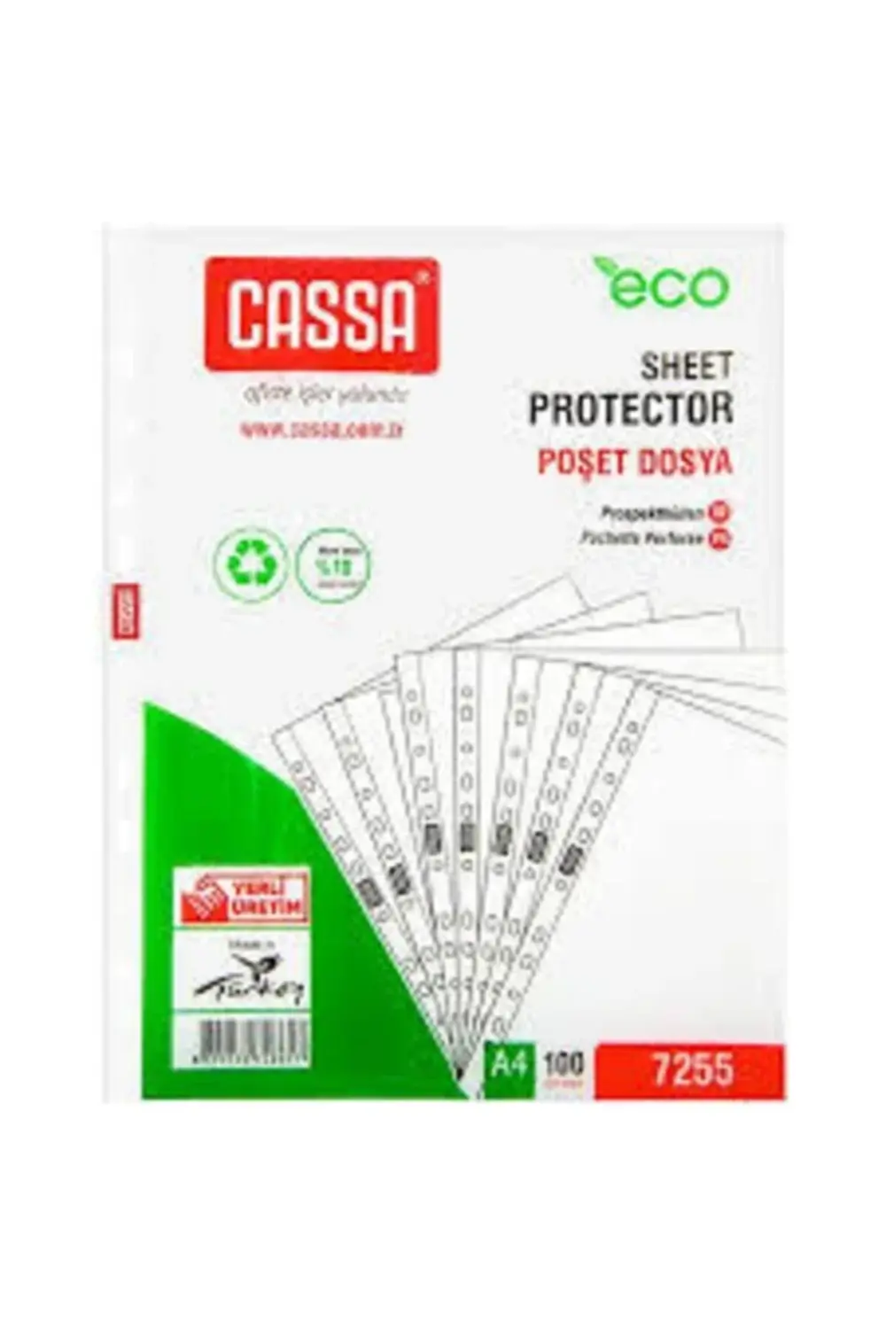 Poşet Dosya Eco 35 Micron 100 Lü 4 adet A4 Şeffaf 7255