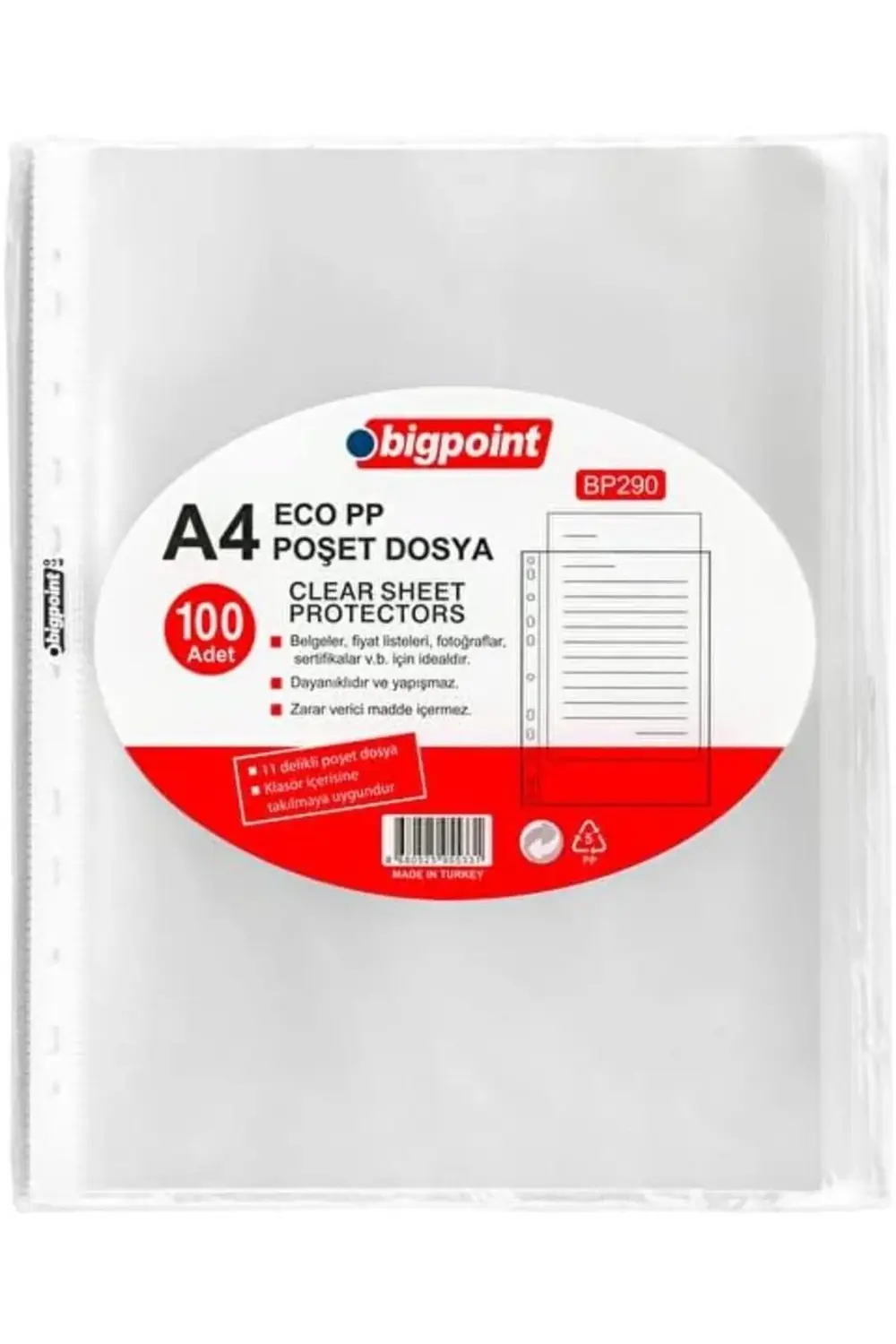 | Poşet Dosya, Klasör içi Kullanıma Uygun 60 Adet A4 Kapasiteli E