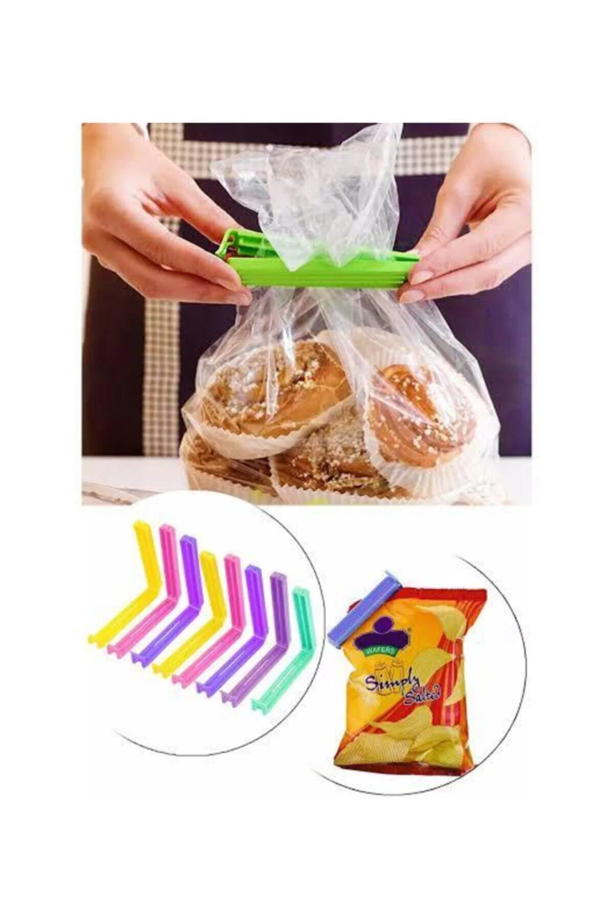 Poşet Kilidi Klipsi Hava Geçirmez Poşet Mandalı 5 Adet