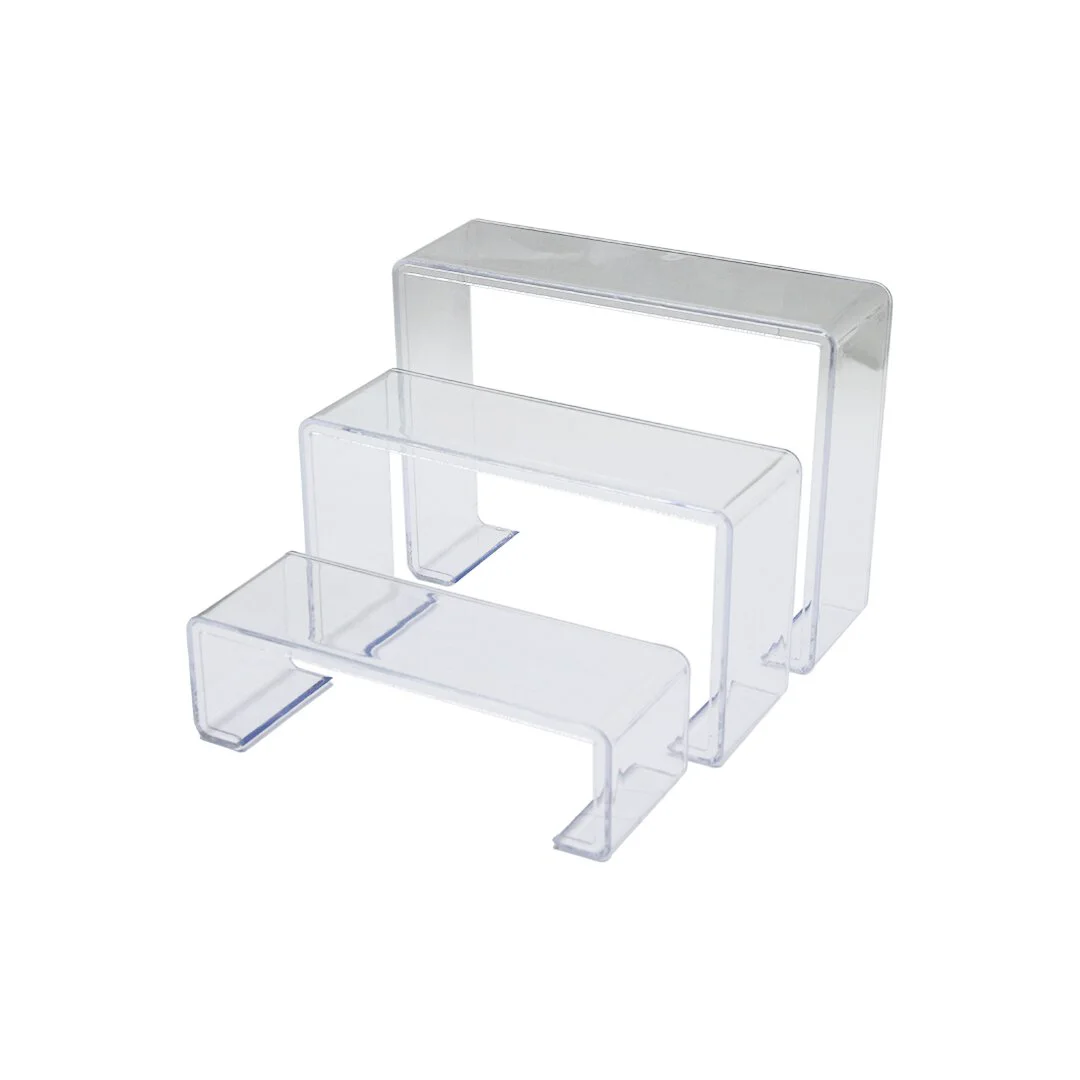 POŞETLİ 3 BOY MERDİVEN TEŞHİR AYAK YÜKSEKLİK: 6-11.5-16.5CM DERiNLİK: 6.5CM EN: 19.5-20.5-21.5CM