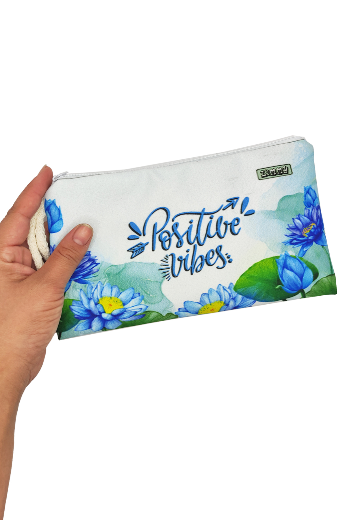 Positive Lotus Çiçeği Kalem Kutusu Yıkanabilir Bez Kalemlik